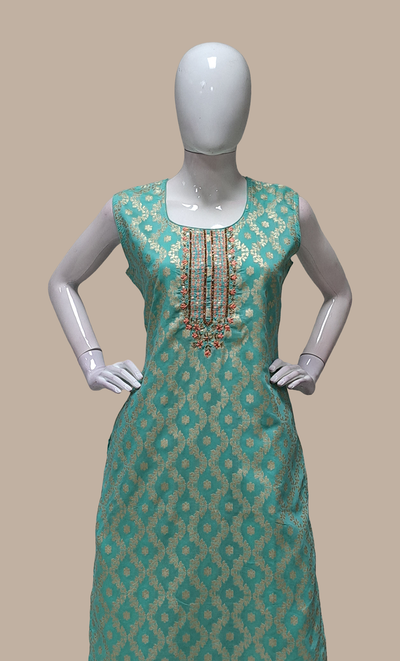 Sea Green Embroidered Punjabi