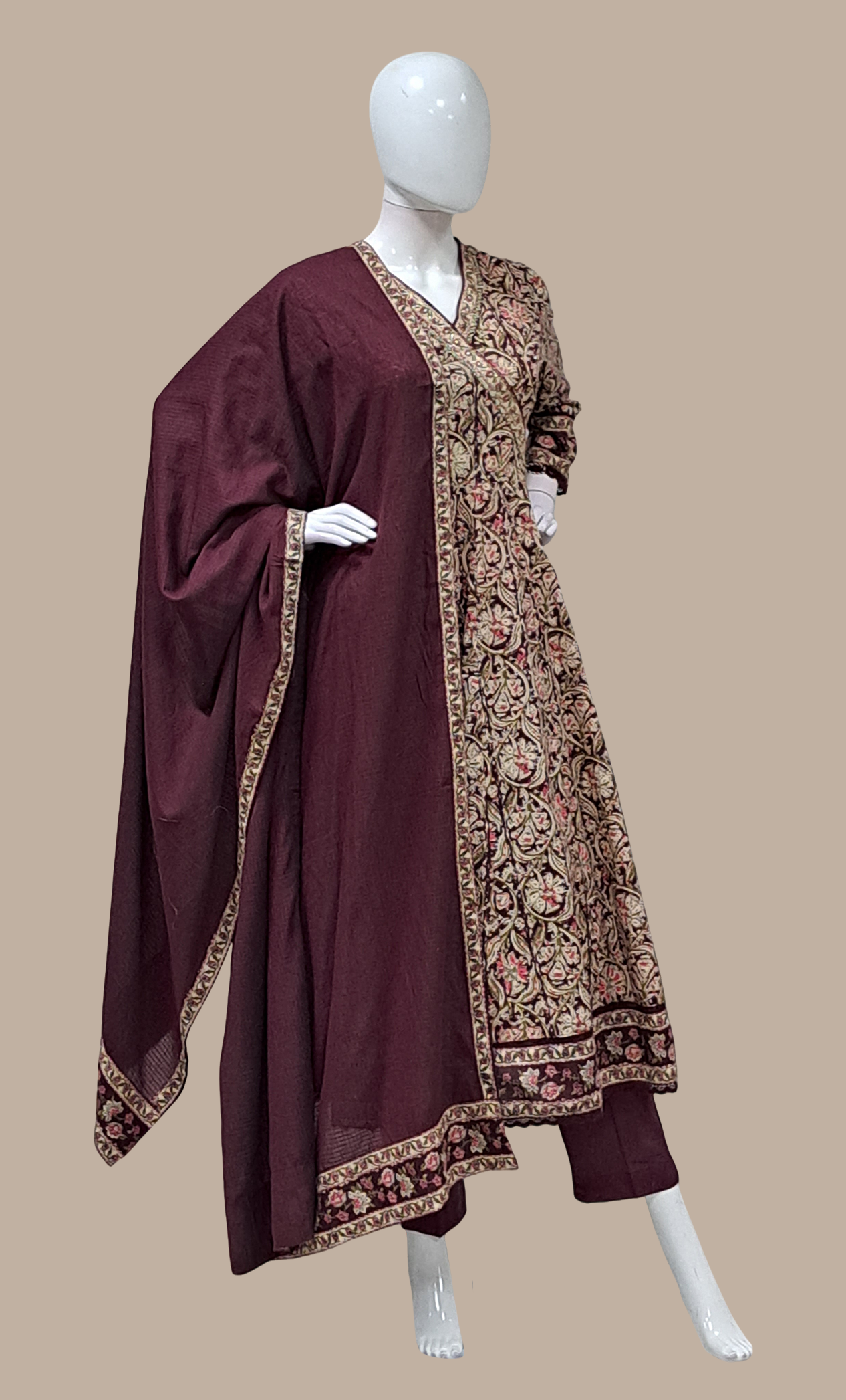 Deep Plum Printed Punjabi