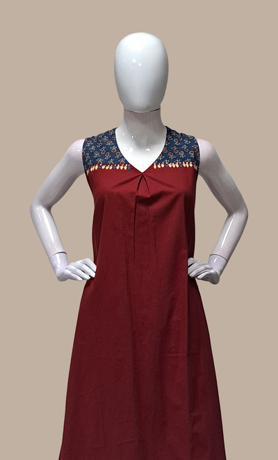 Deep Maroon Kurti Top & Pants