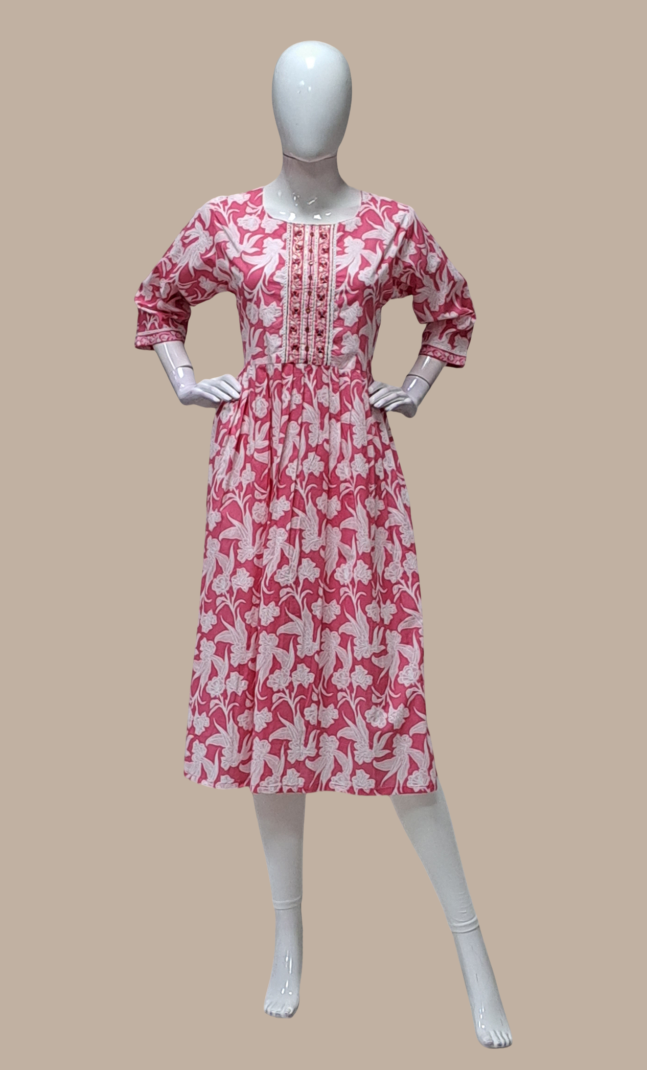 Deep Mink Printed Kurti Top