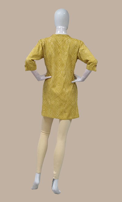 Mustard Printed Kurti Top