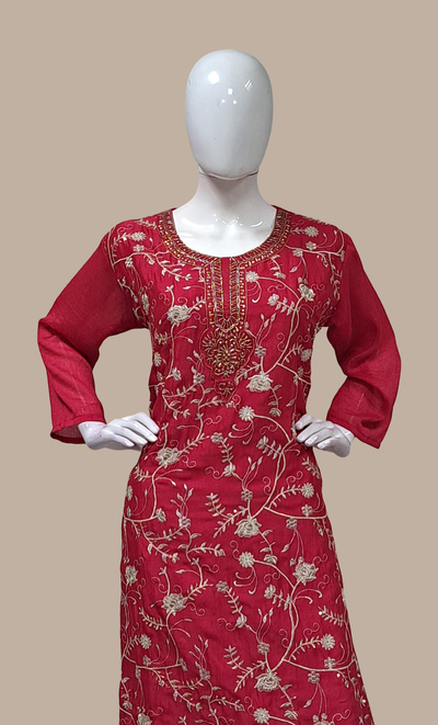 Deep Cerise Embroidered Punjabi