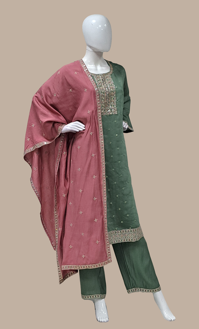 Pale Green Embroidered Punjabi