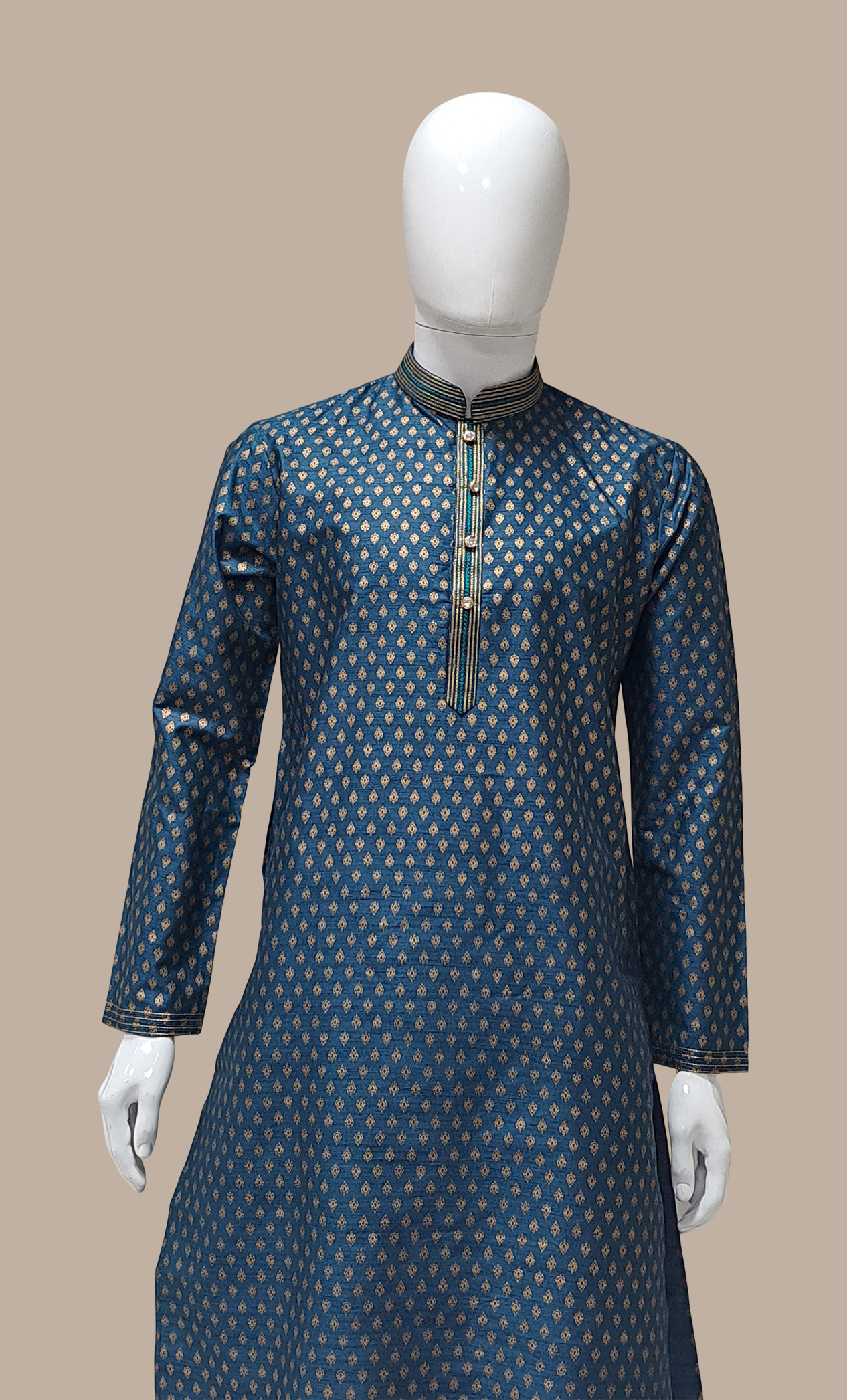 Teal Printed Kurta Set