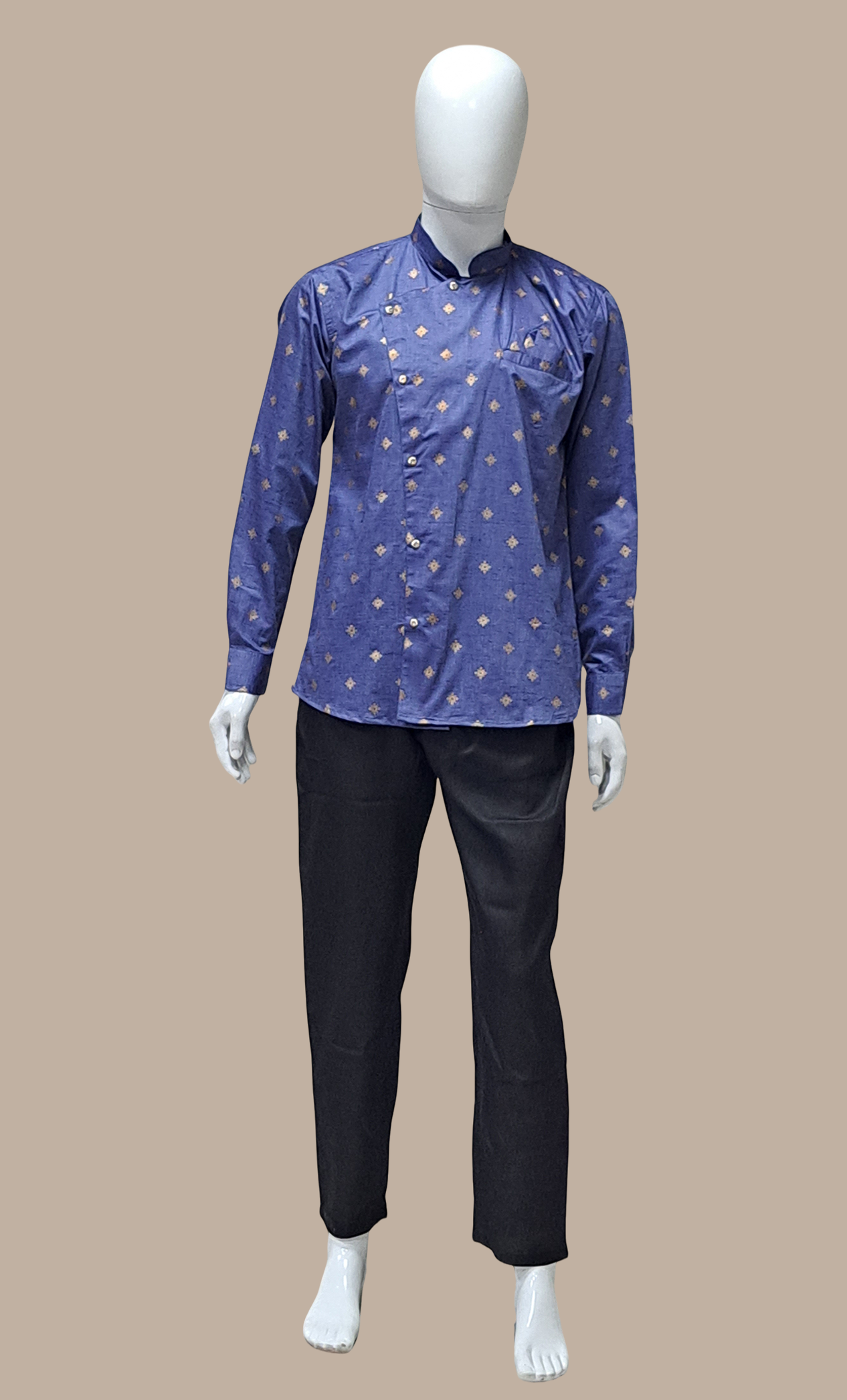 Deep Blue Printed Kurta Top