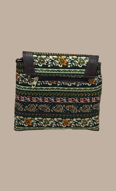 Deep Green Printed Sling Bag