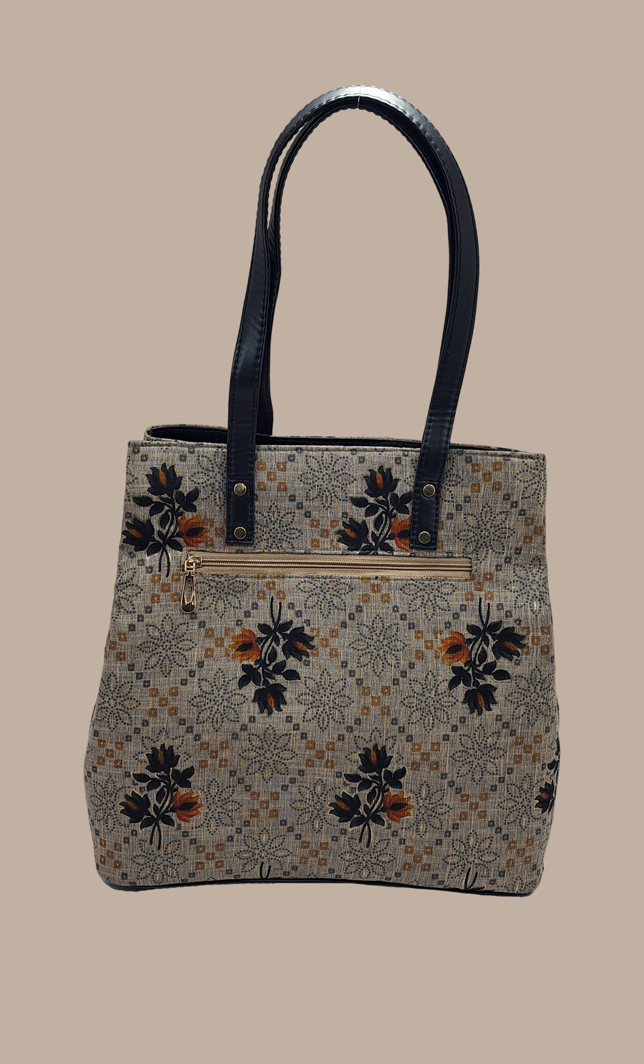 Khaki Printed Handbag