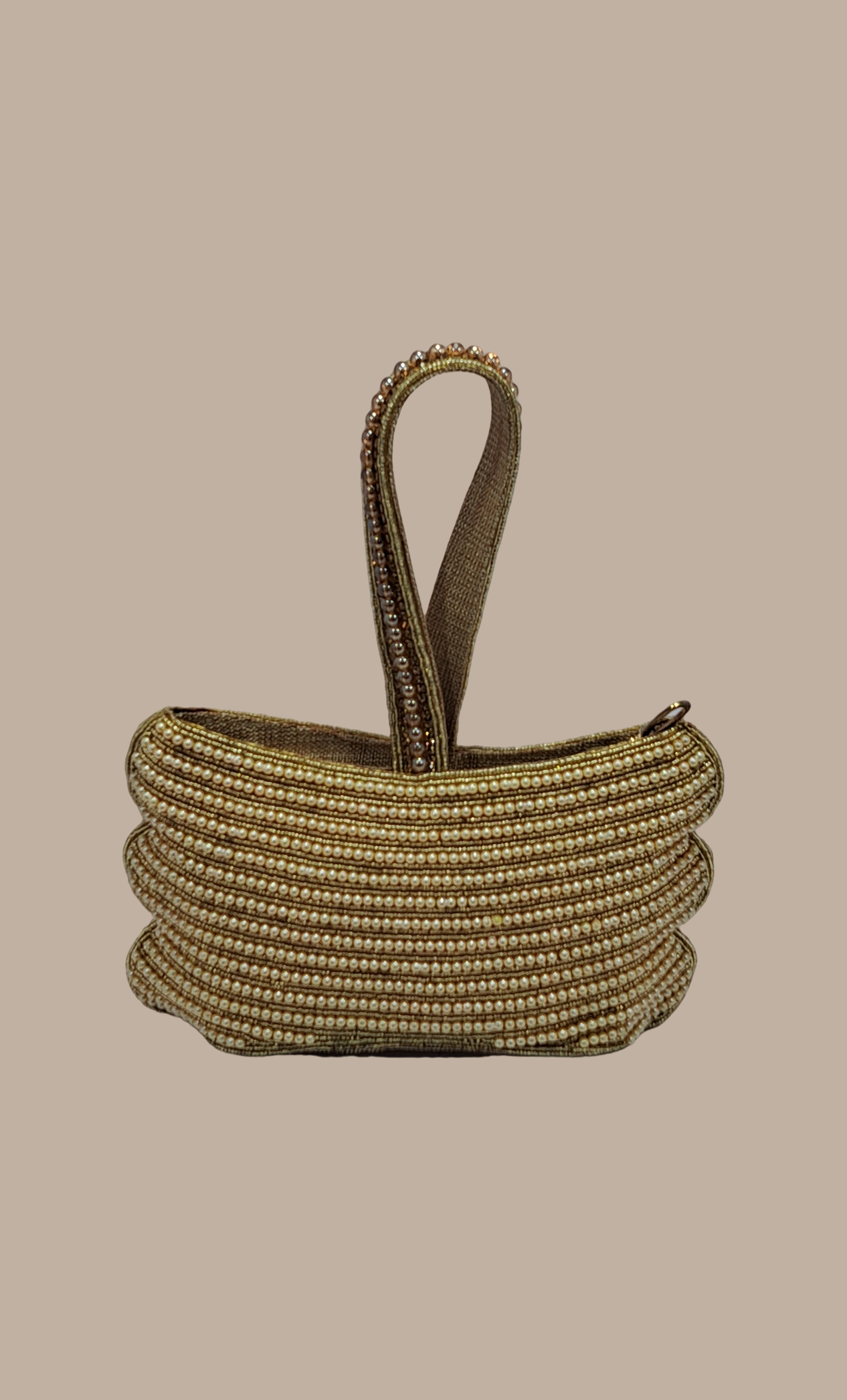 Bronze Embroidered Handbag