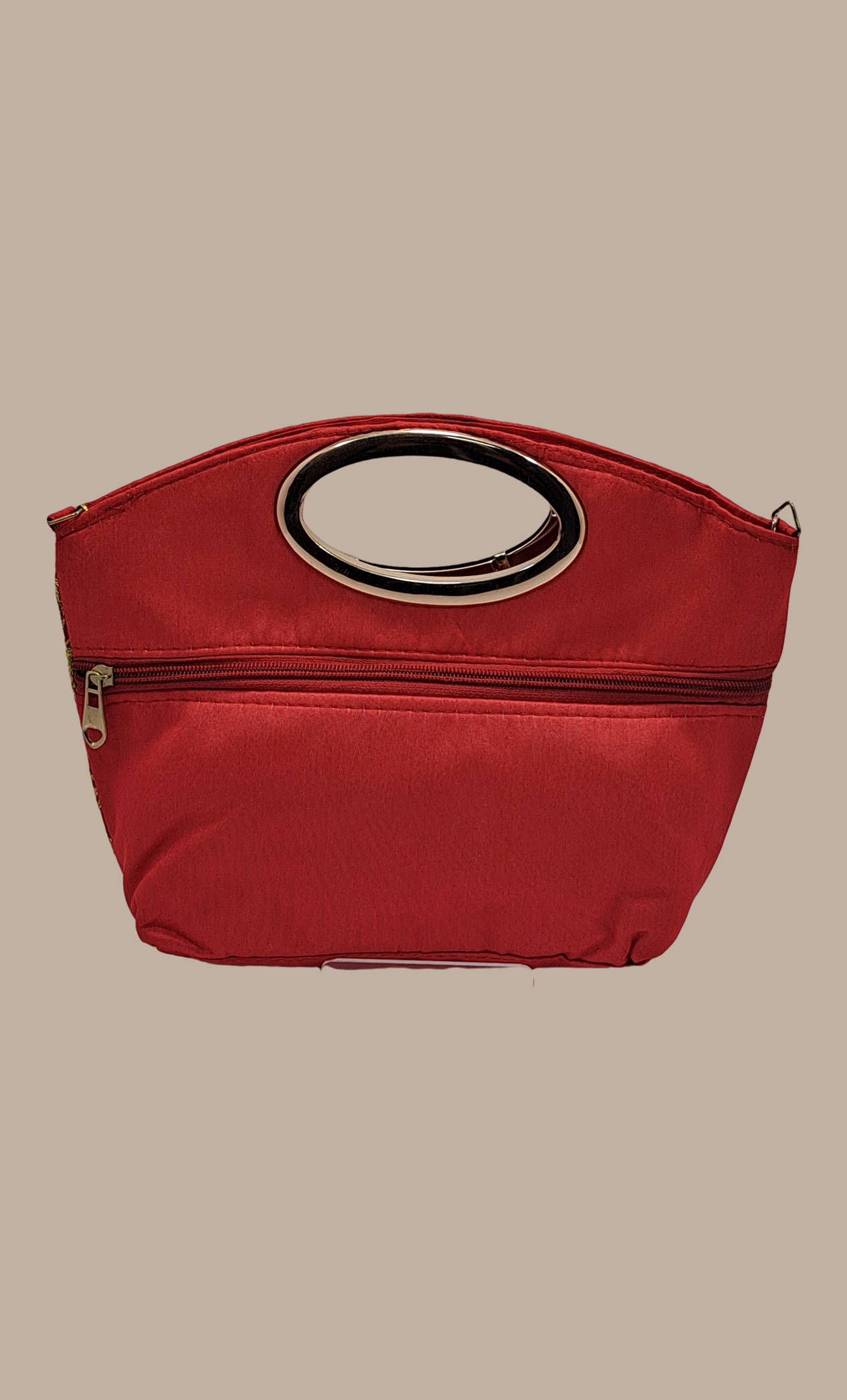 Red Embroidered Handbag