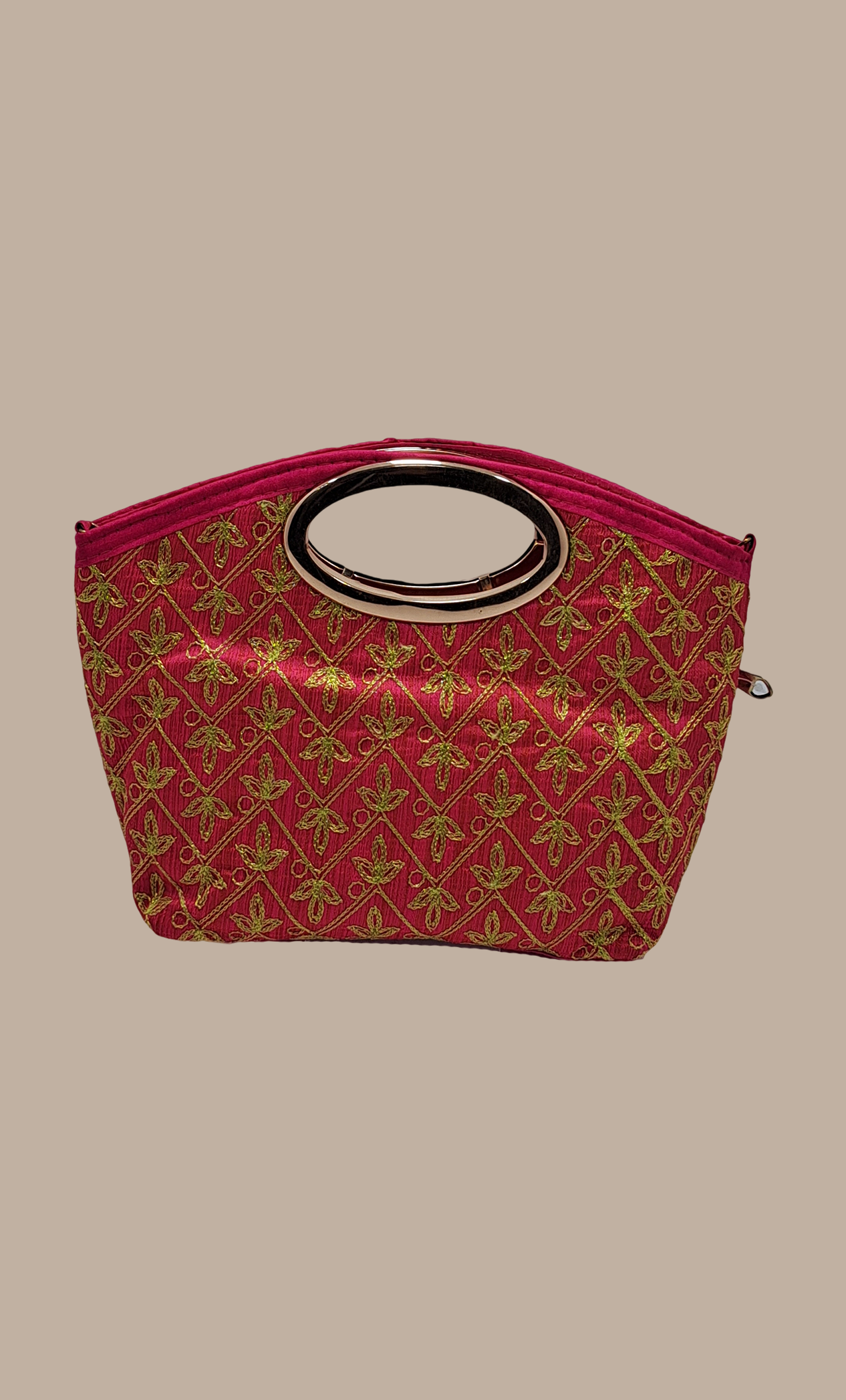 Cerise Embroidered Handbag