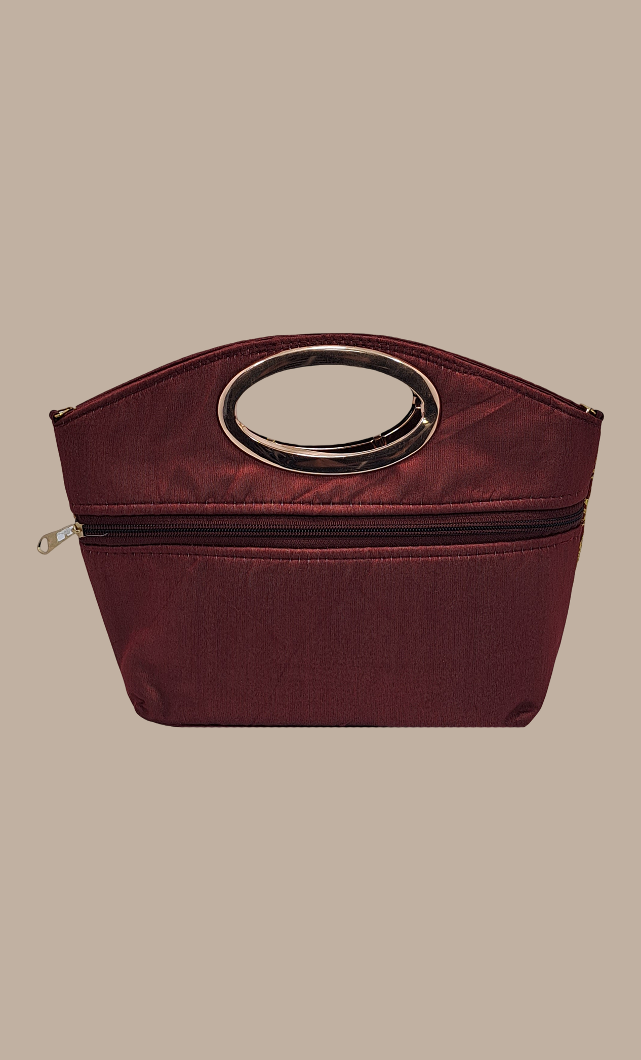 Maroon Embroidered Handbag