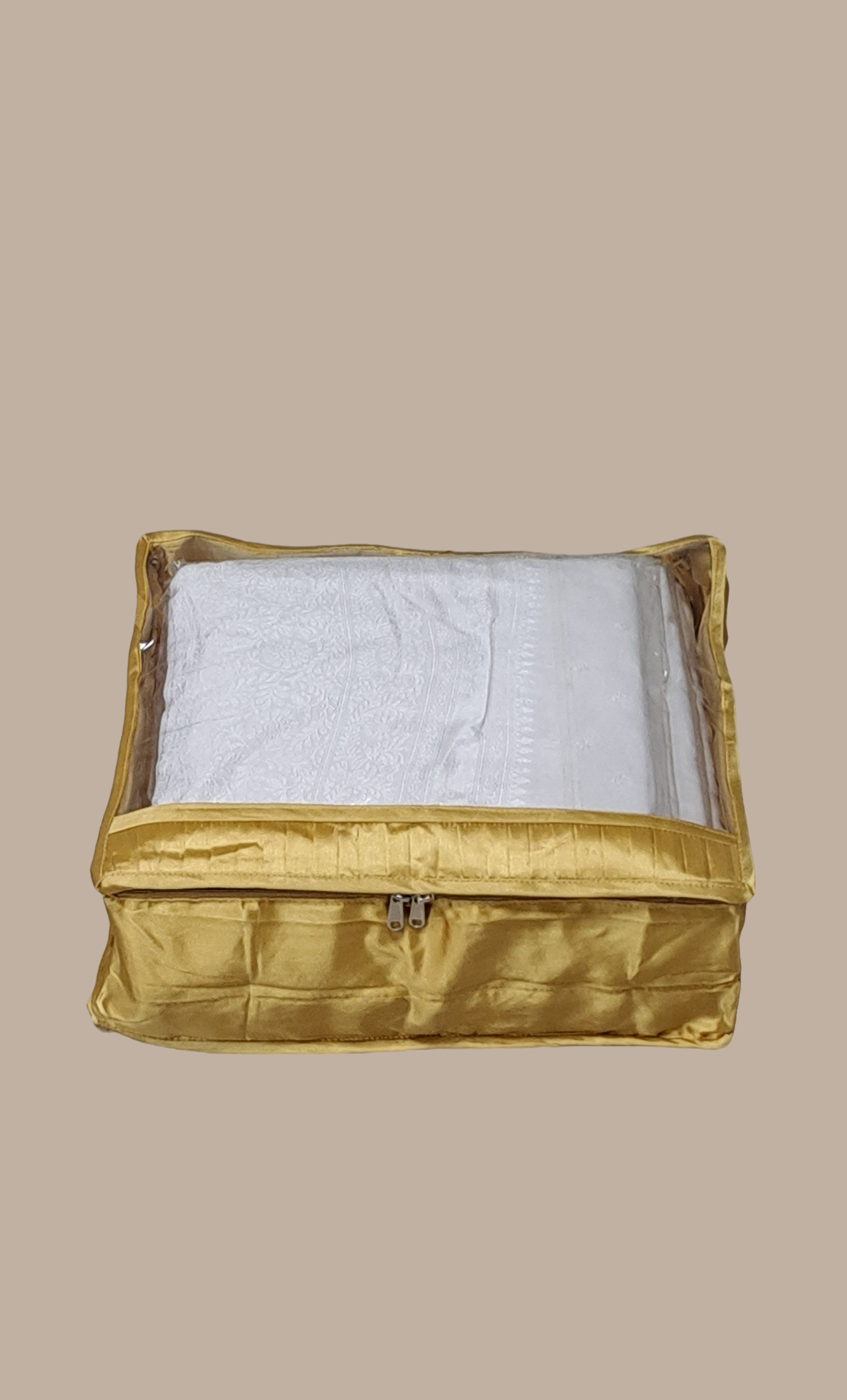 Gold Satin Sari Cover