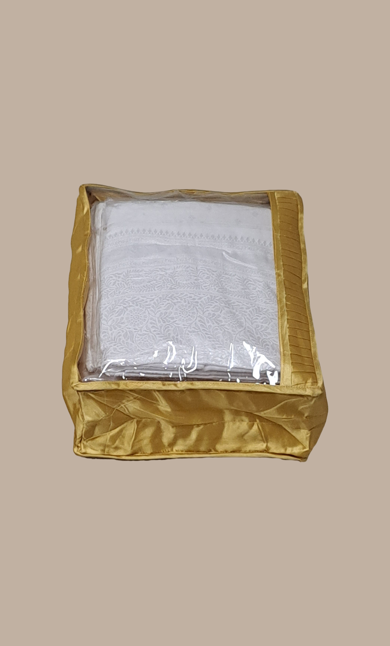 Gold Satin Sari Cover