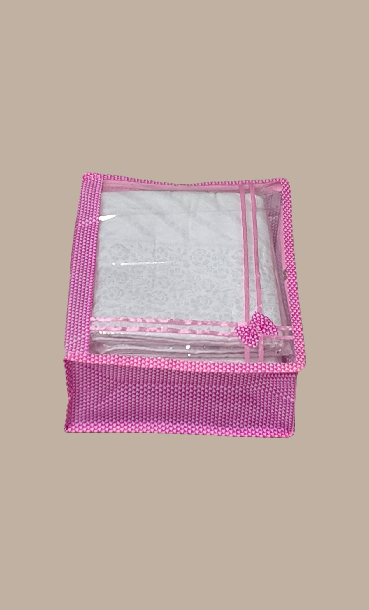 Pink Check Sari Cover