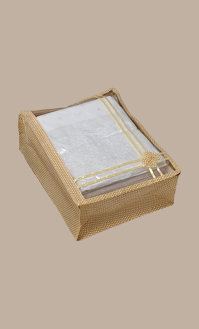 Beige Check Sari Cover