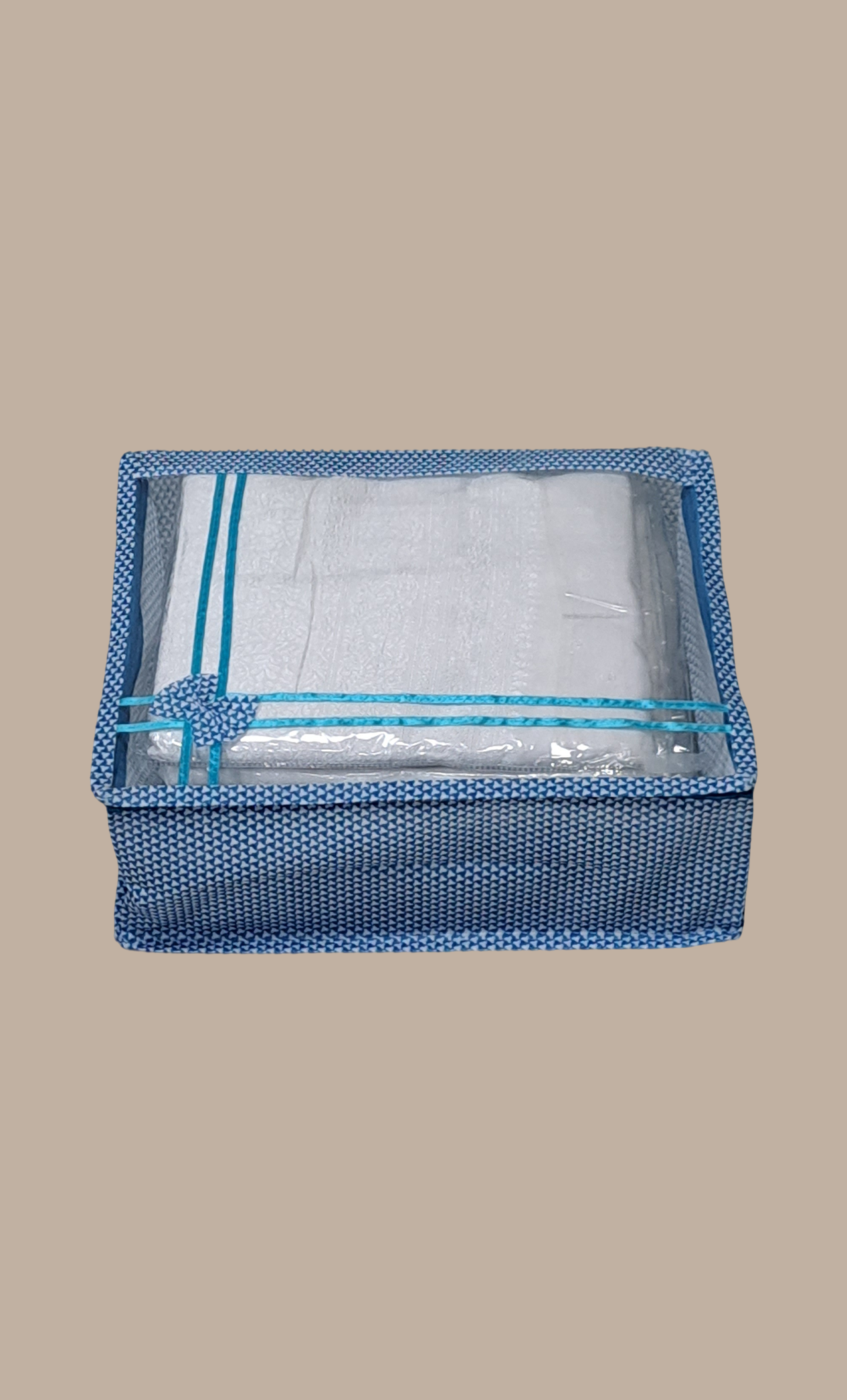 Blue Check Sari Cover