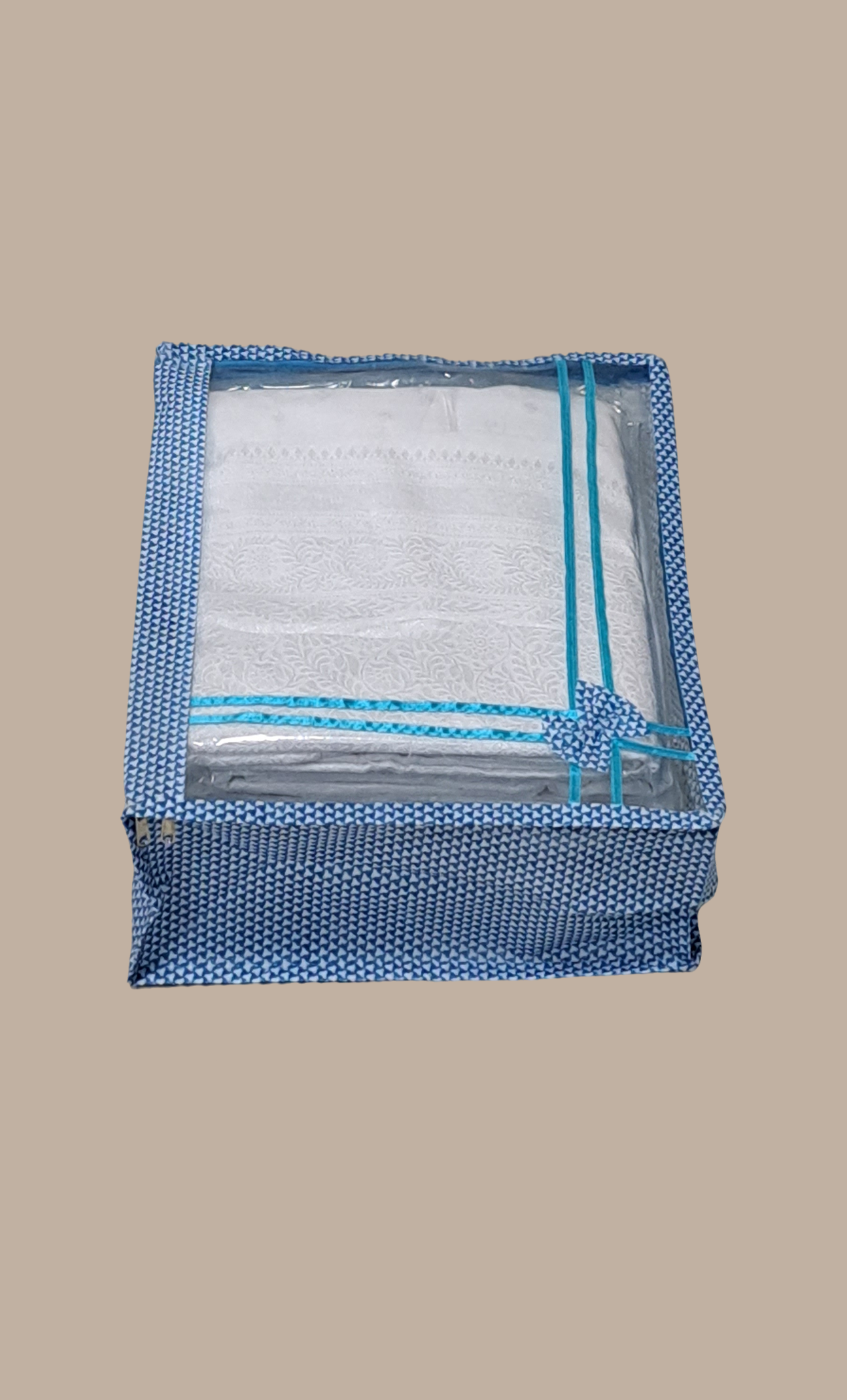 Blue Check Sari Cover