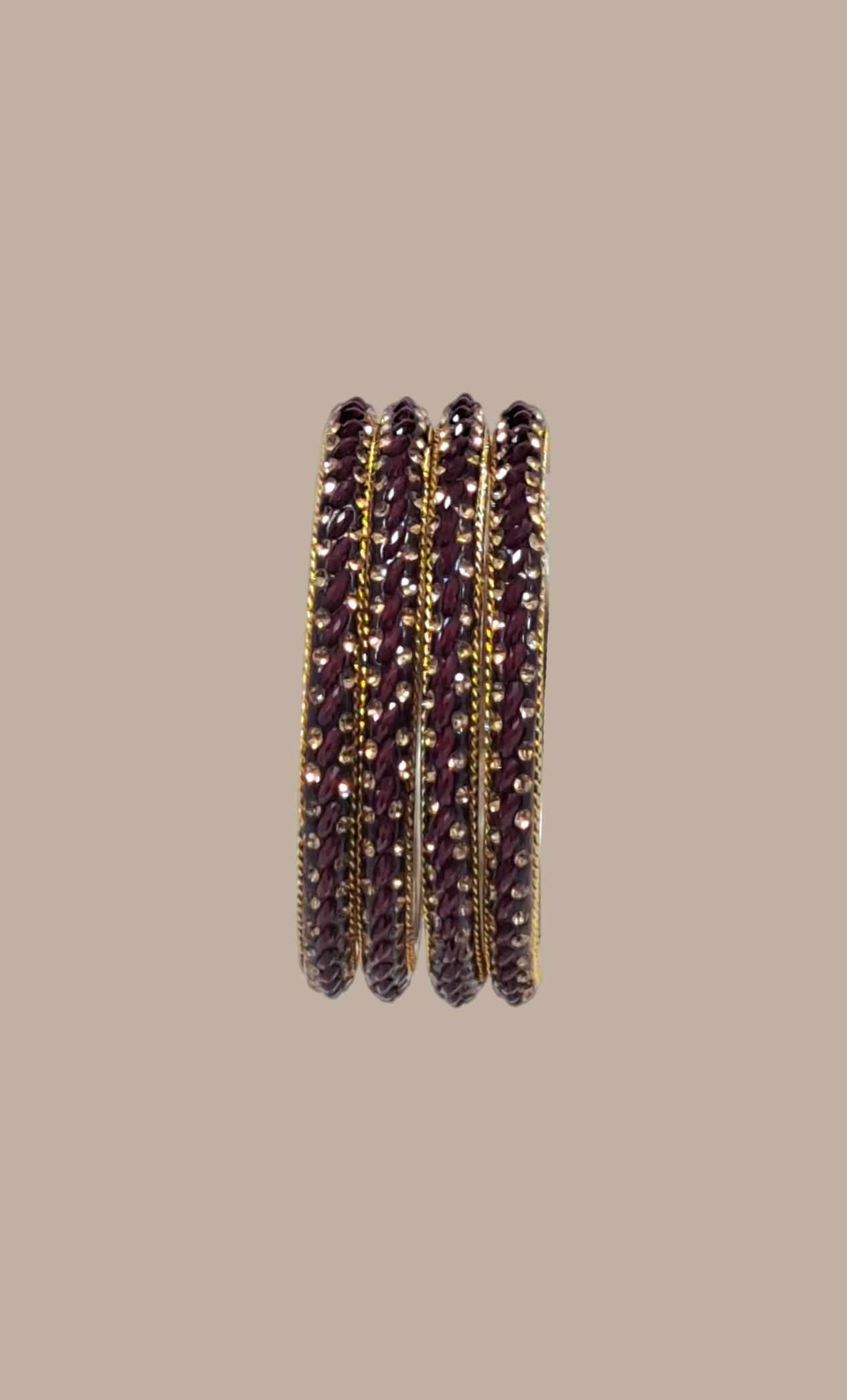 Deep Maroon Stonework Bangles