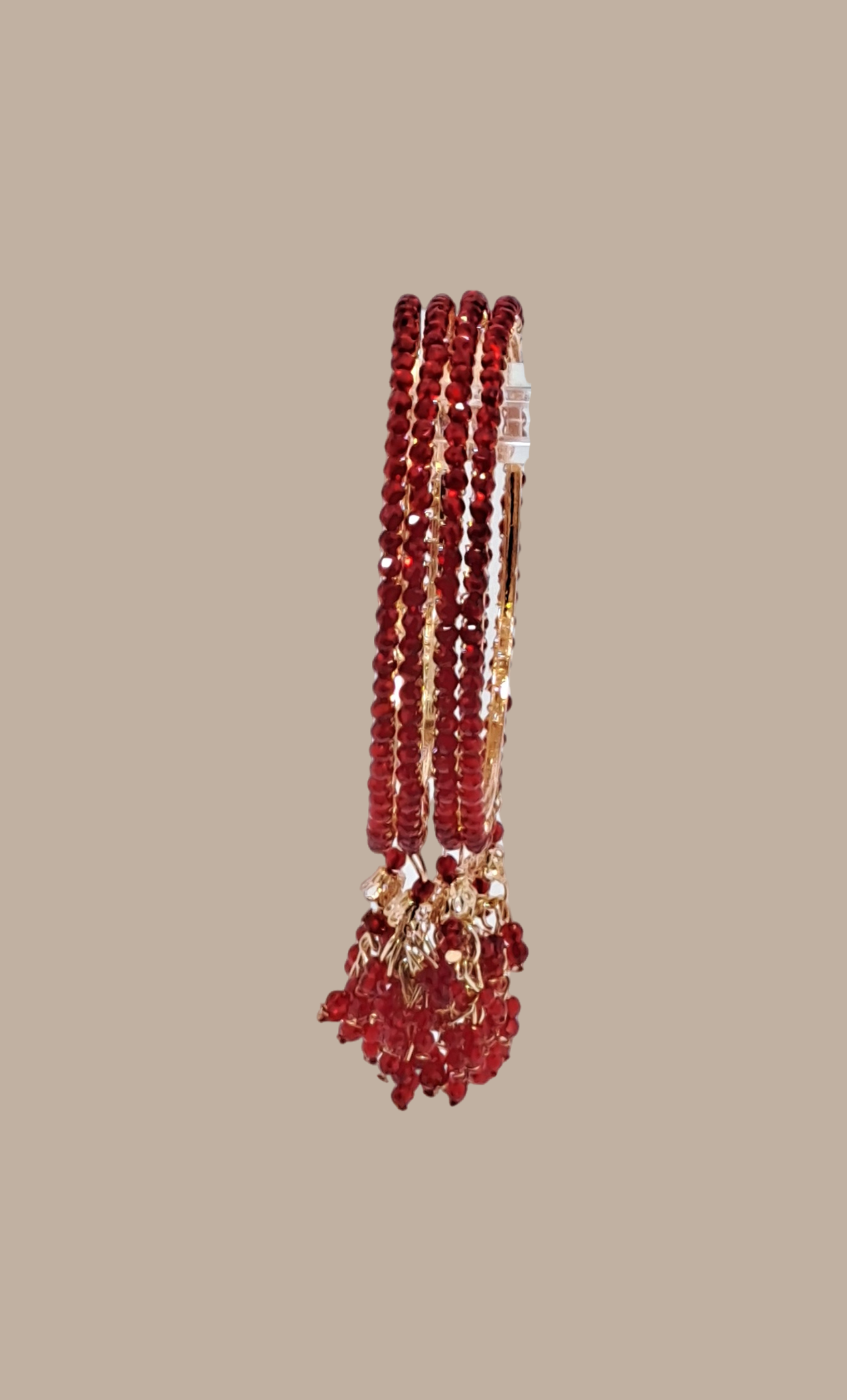 Red Stonework Bangles