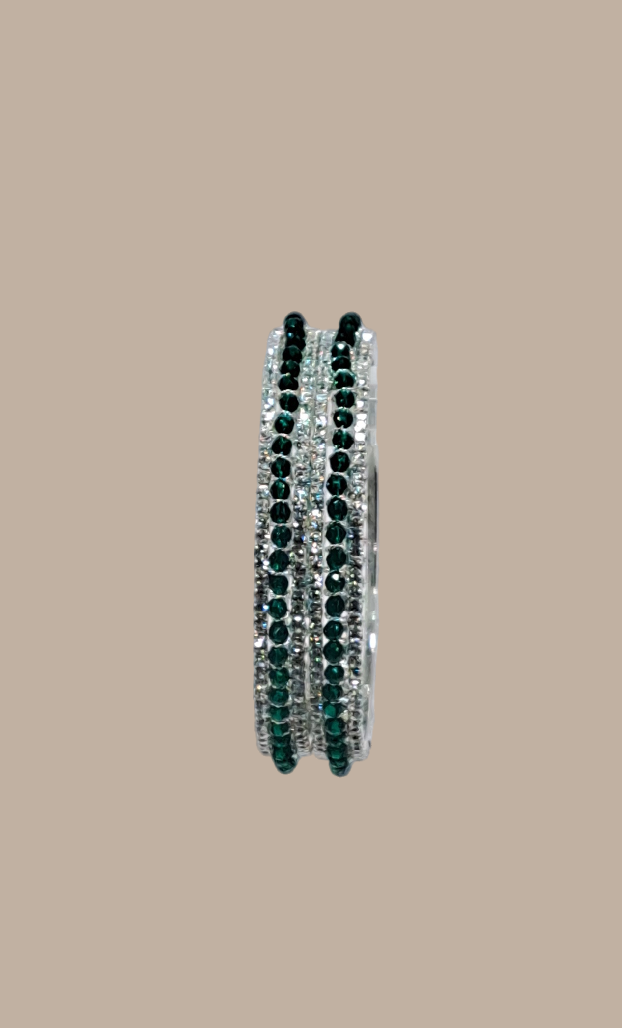 Deep Green Stonework Bangles