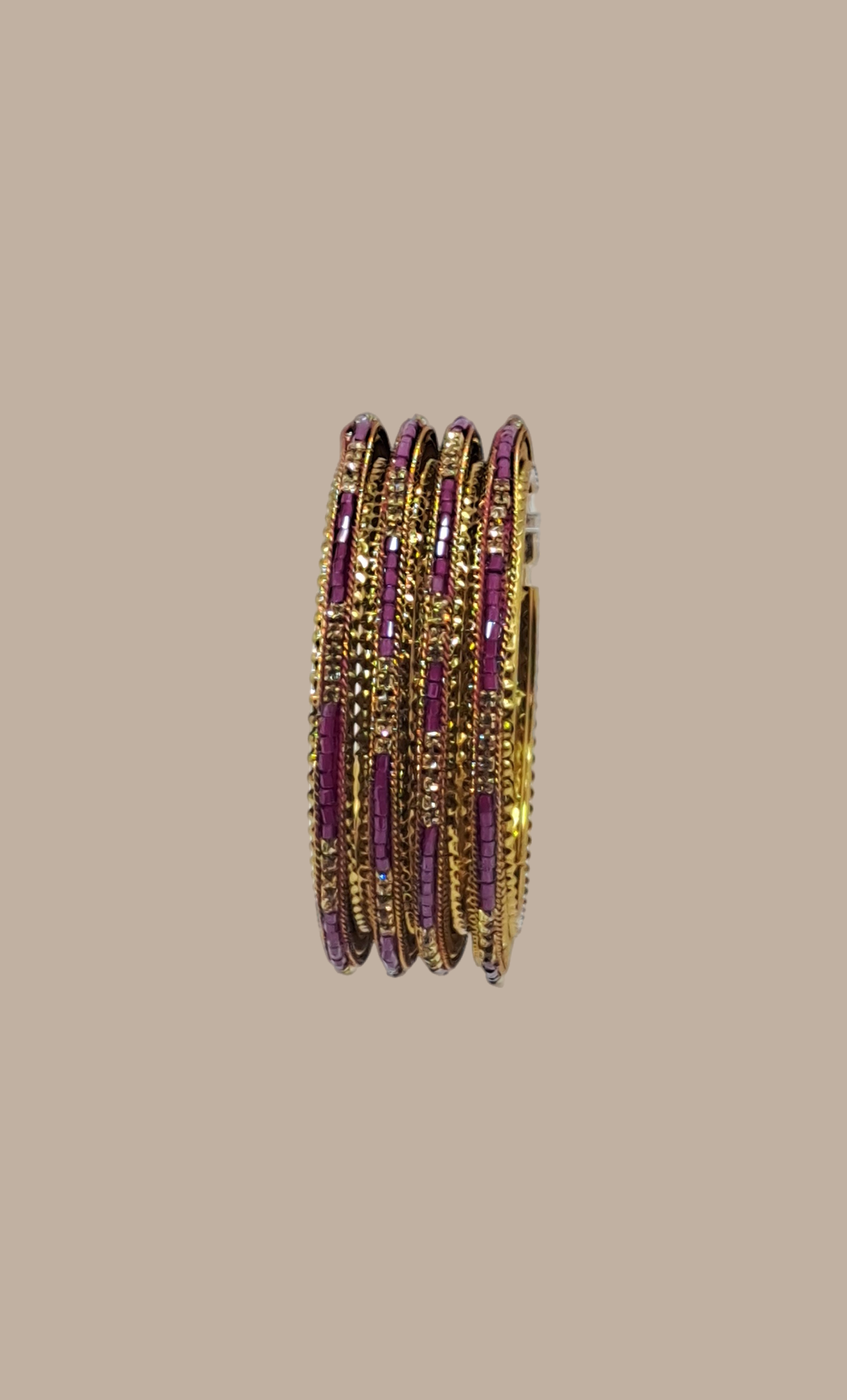 Deep Purple Stonework Bangles