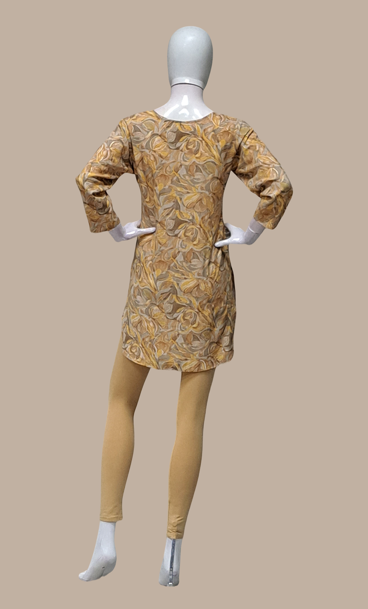 Mustard Printed Kurti Top