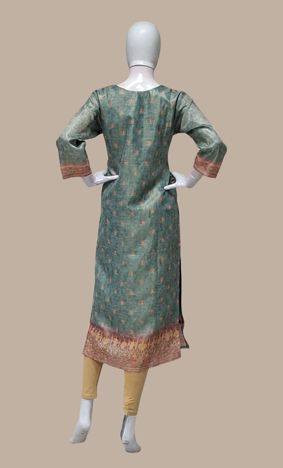 Pale Green Embroidered Kurti Top