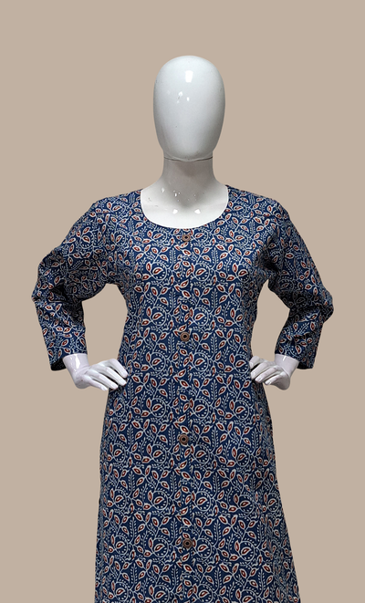 Blue Printed Kurti Top