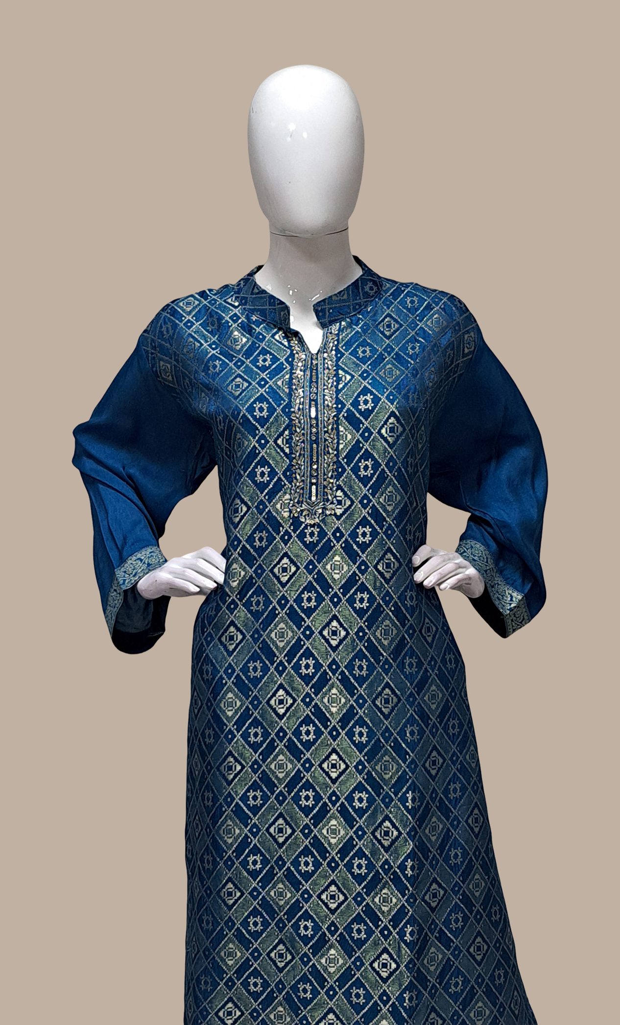 Teal Embroidered Punjabi