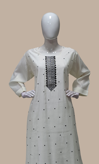 Light Cream Embroidered Punjabi