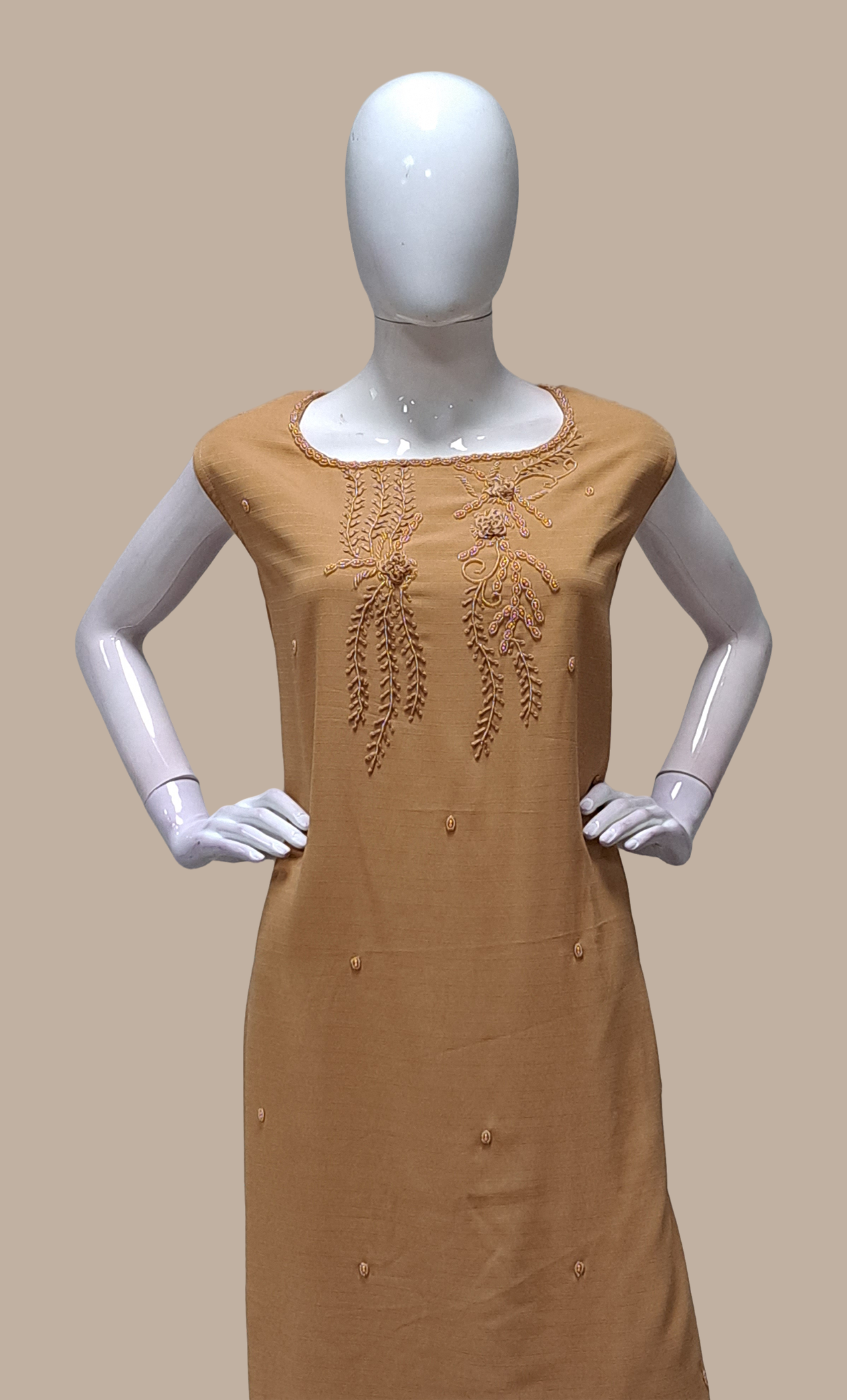 Deep Almond Embroidered Punjabi