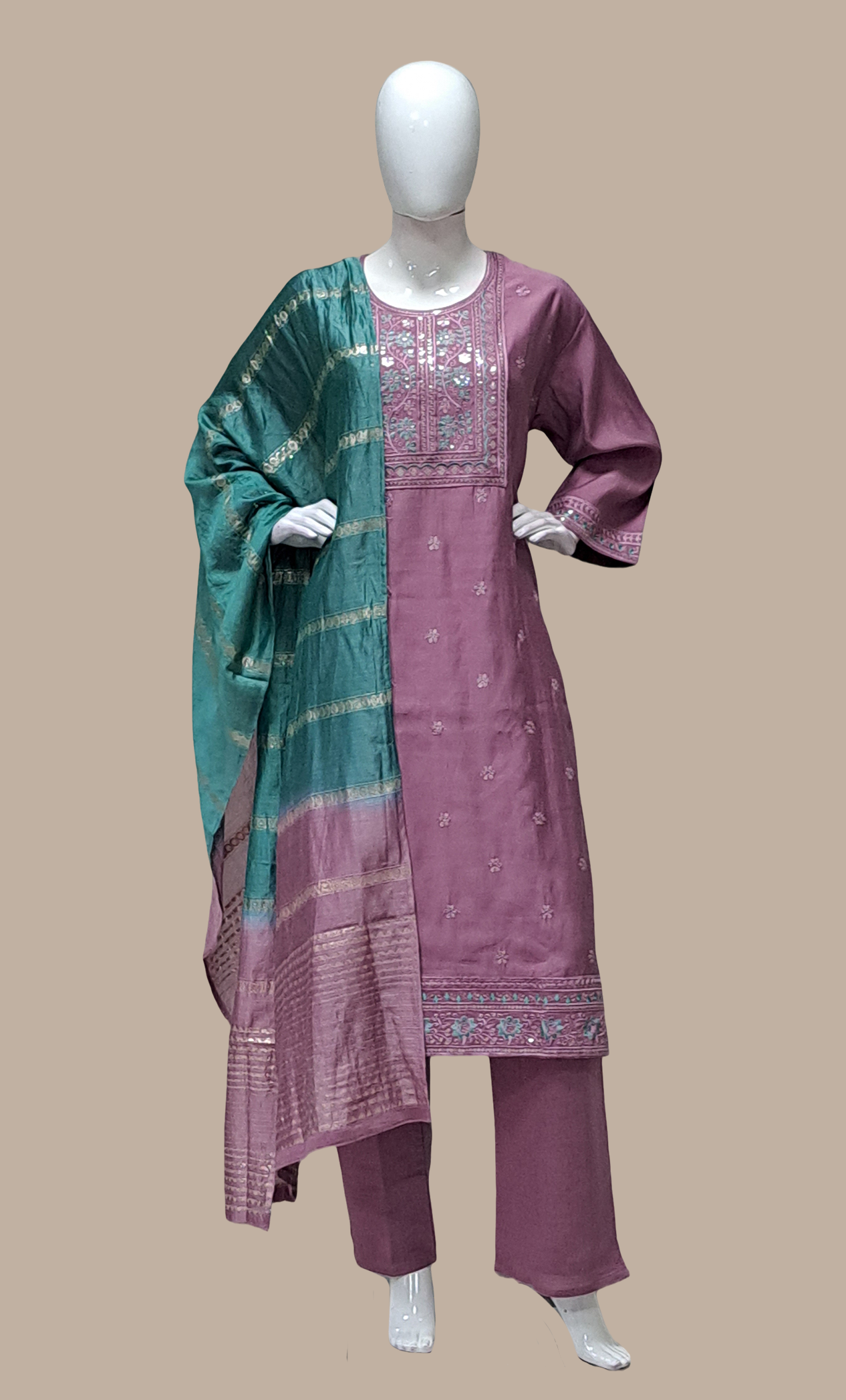 Deep Lilac Embroidered Punjabi