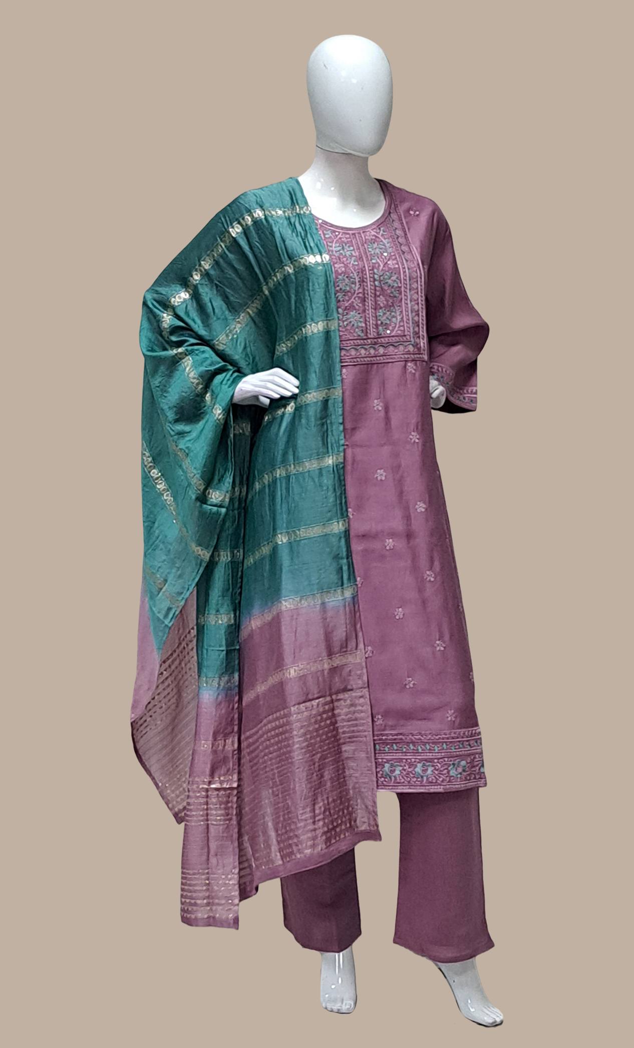 Deep Lilac Embroidered Punjabi