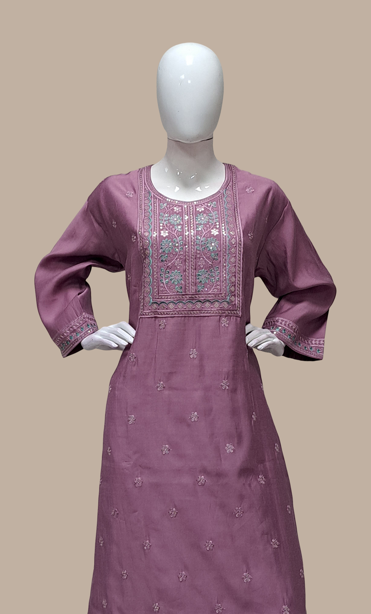 Deep Lilac Embroidered Punjabi