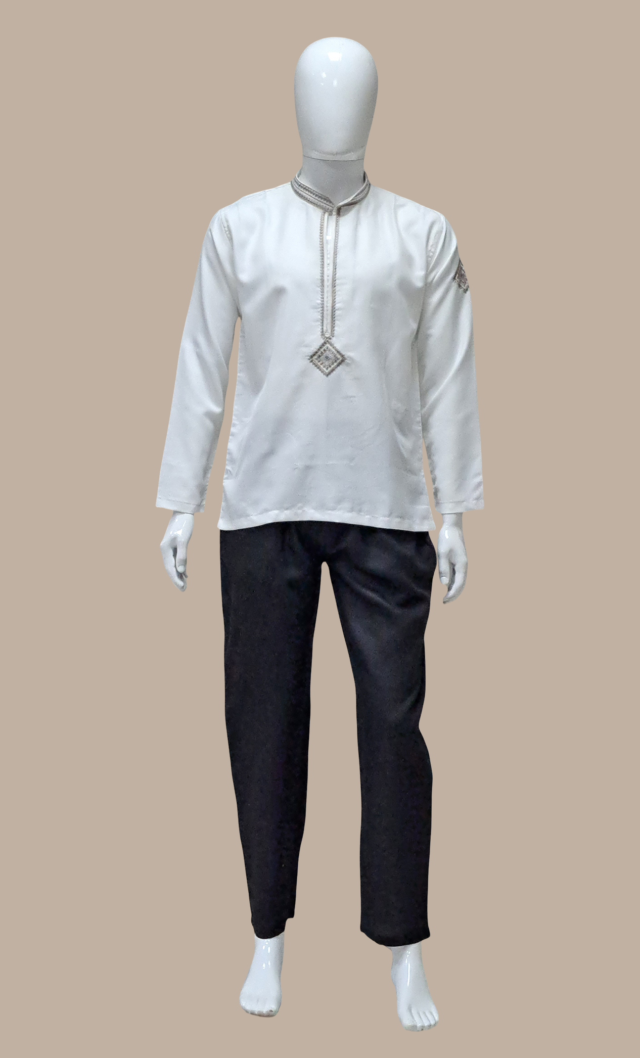 White Embroidered Kurta Top