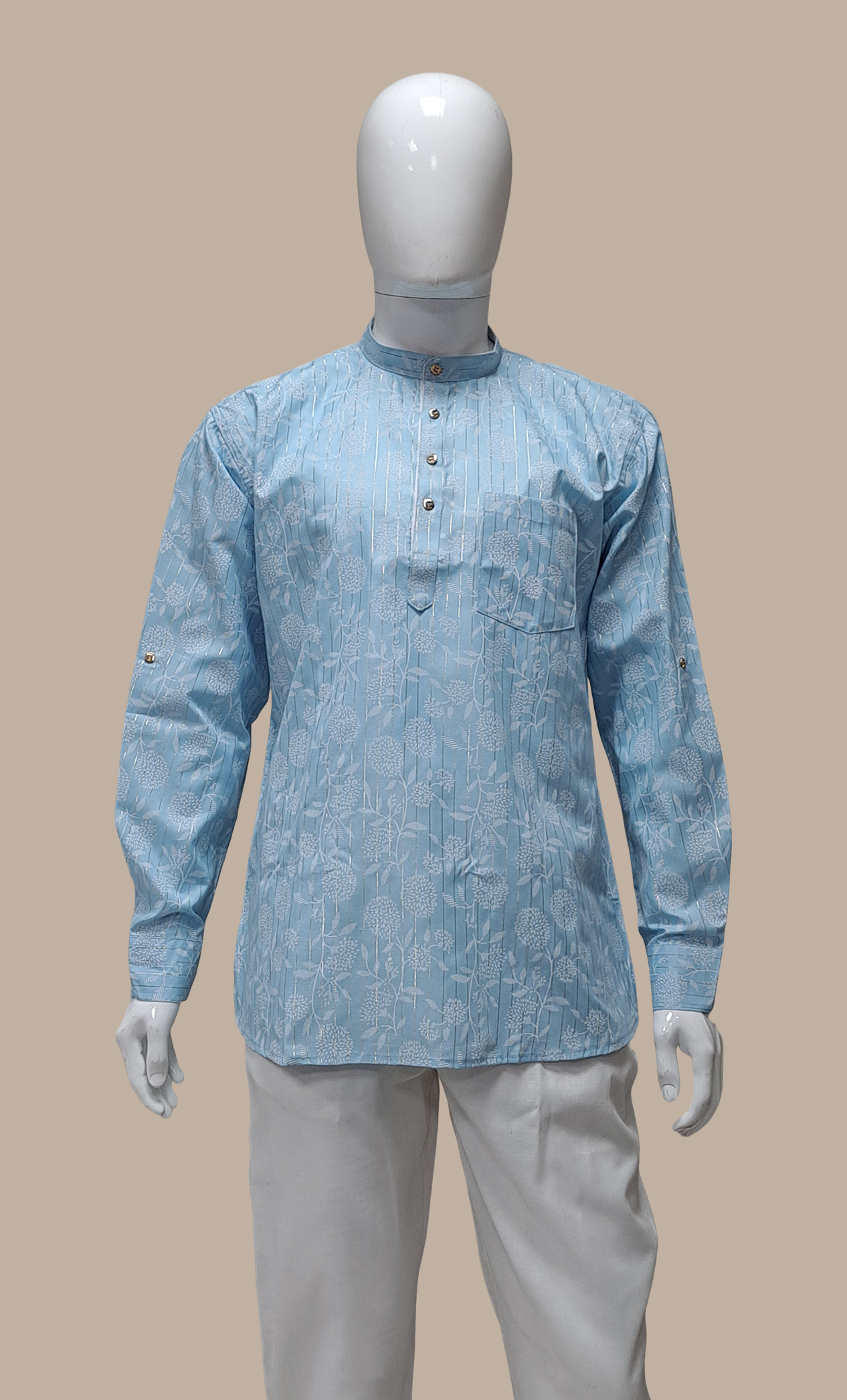 Sky Blue Printed Kurta Top