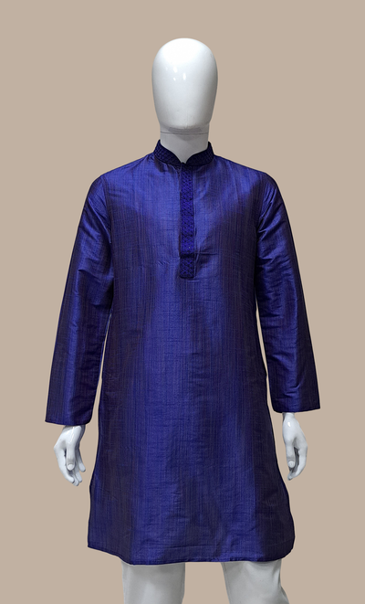 Deep Blue Embroidered Kurta Top