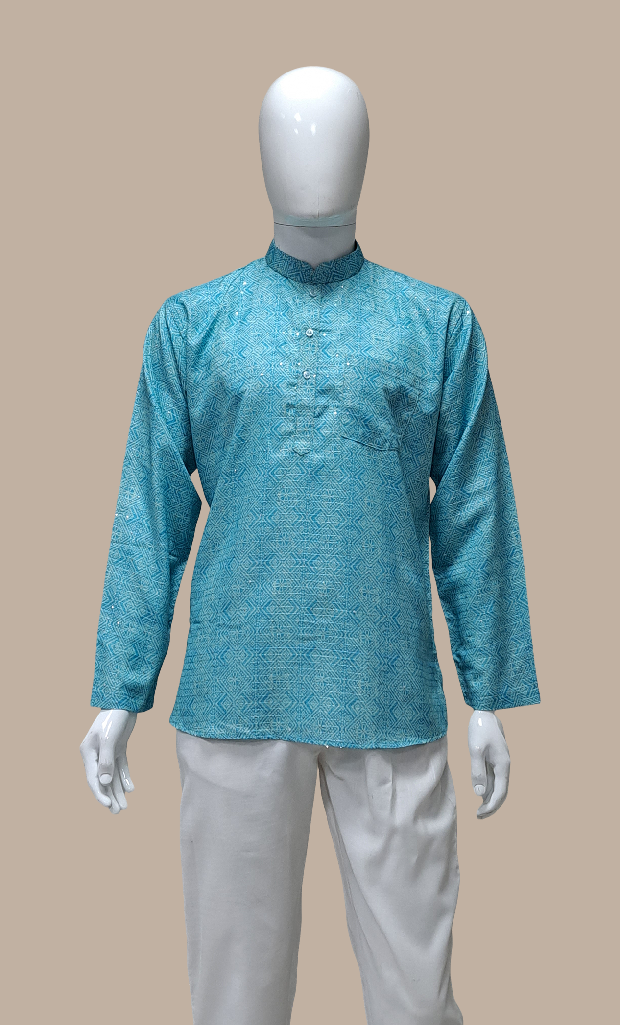 Aqua Printed Kurta Top