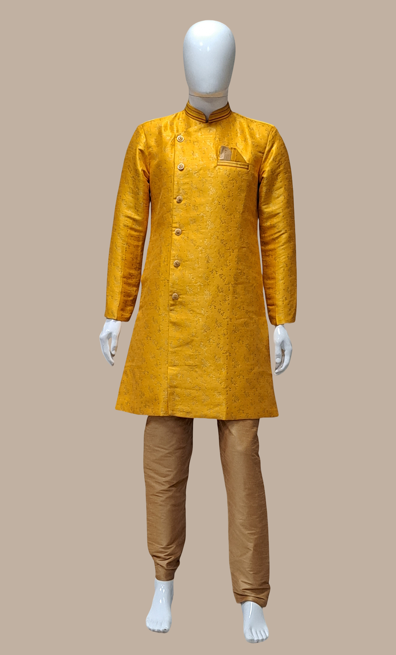 Deep Mustard Embroidered Kurta Set