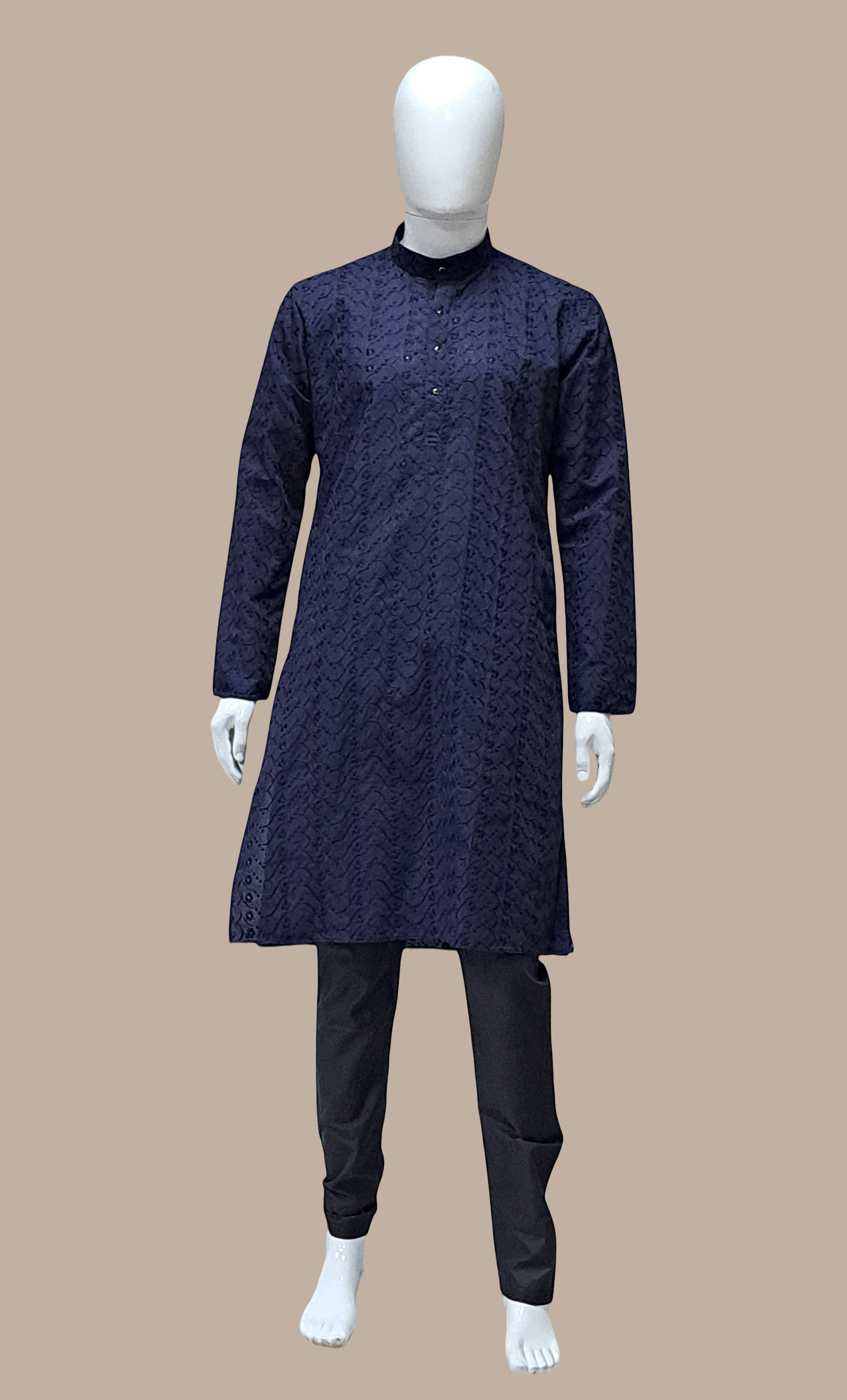 Midnight Blue Embroidered Kurta Set