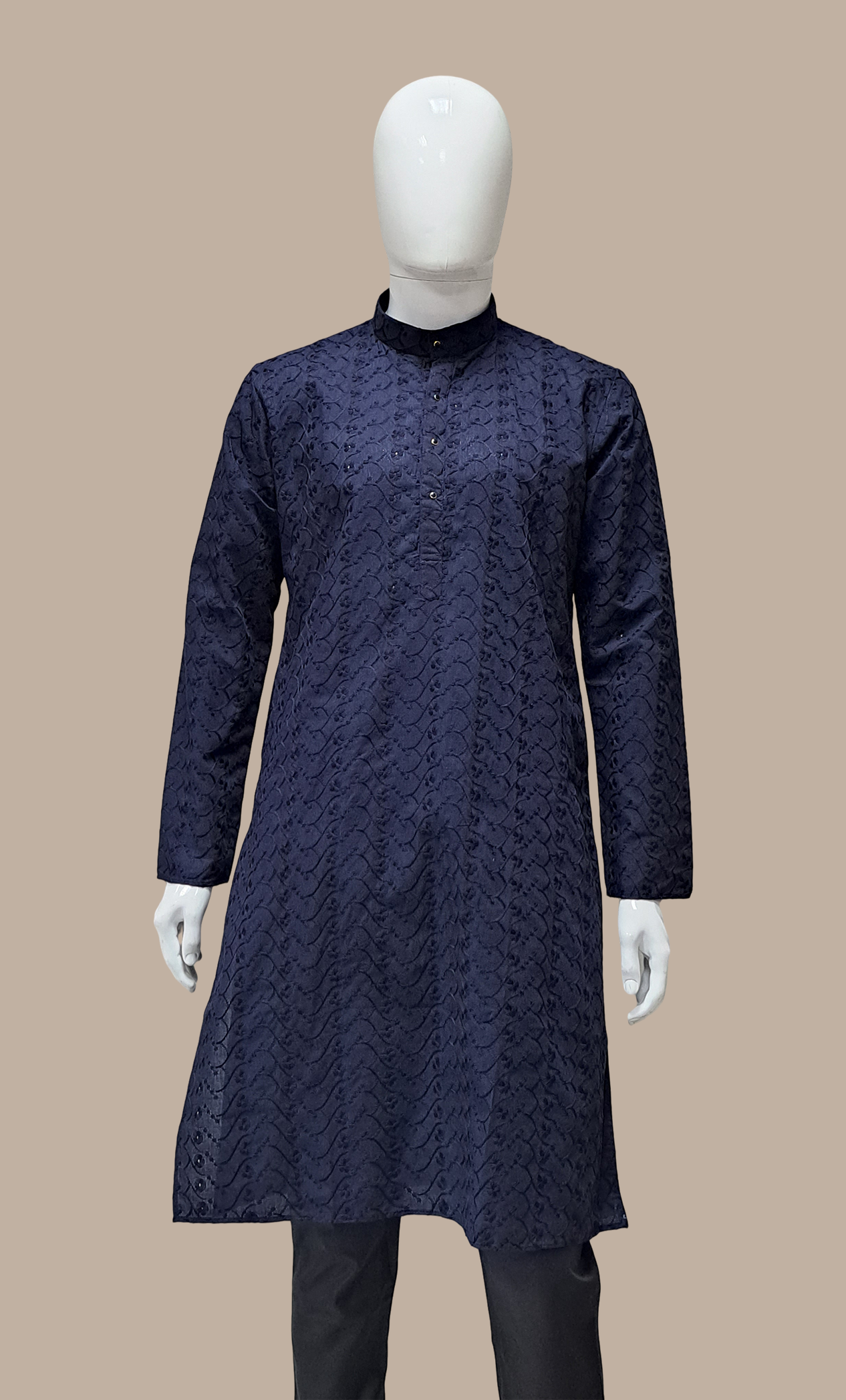 Midnight Blue Embroidered Kurta Set