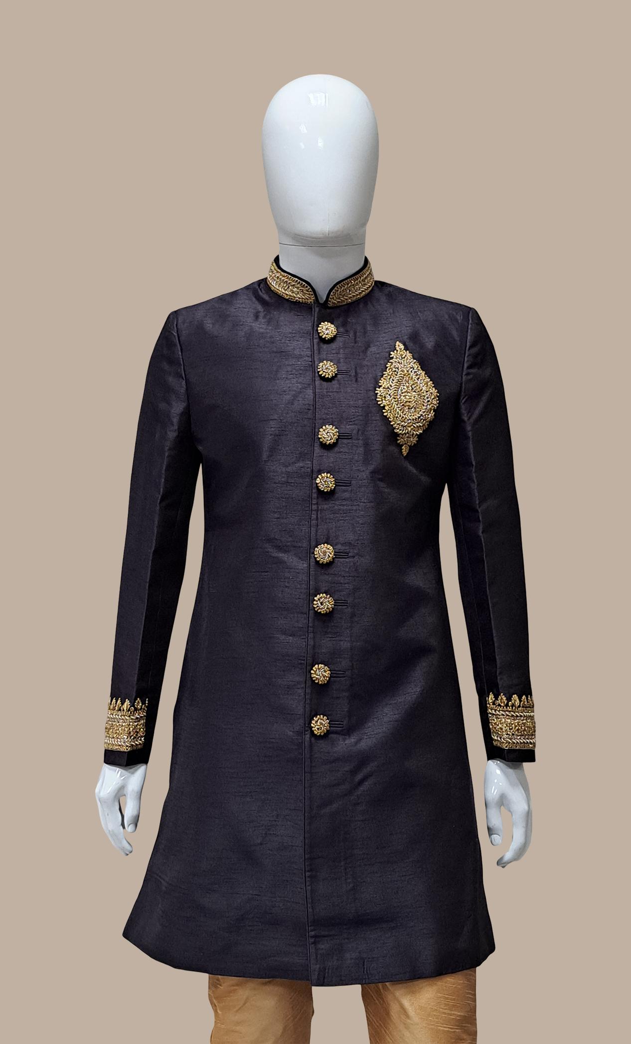 Black Embroidered Kurta Set