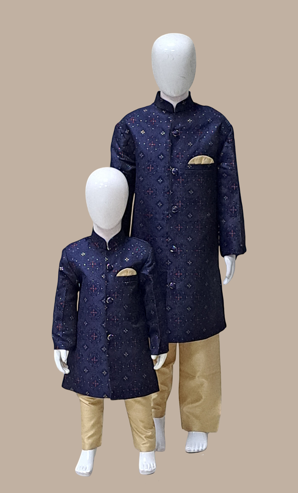 Navy Embroidered Kurta Set