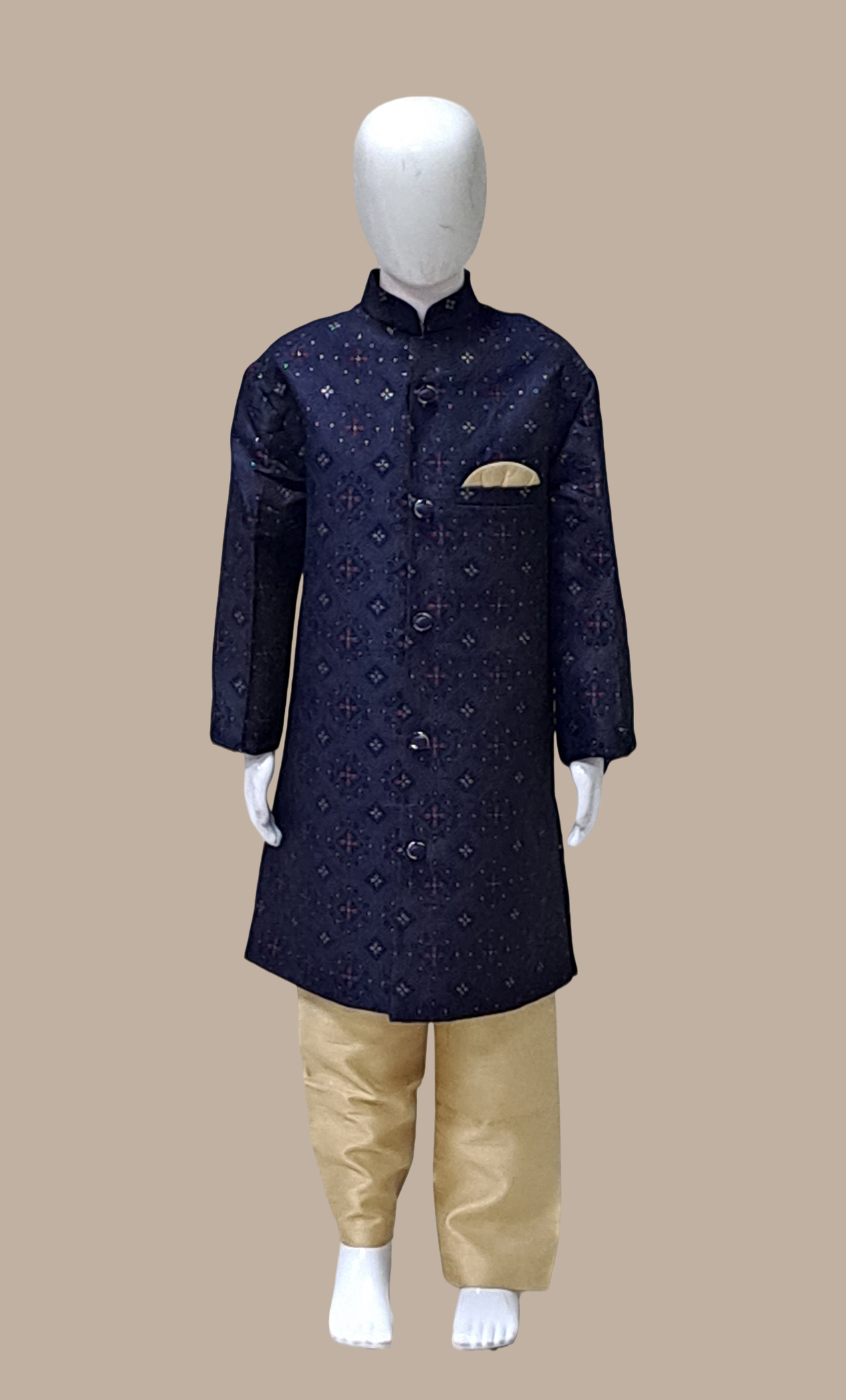 Navy Embroidered Kurta Set