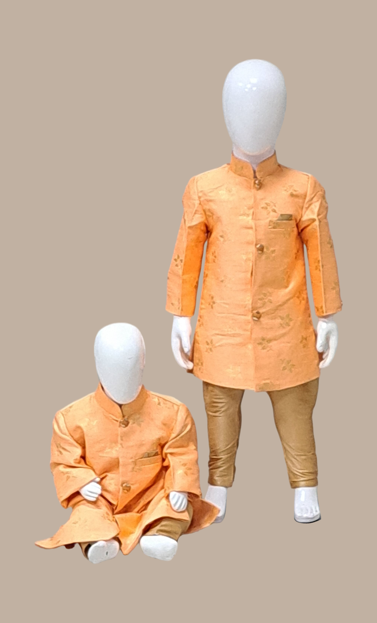 Peach Embroidered Kurta Set