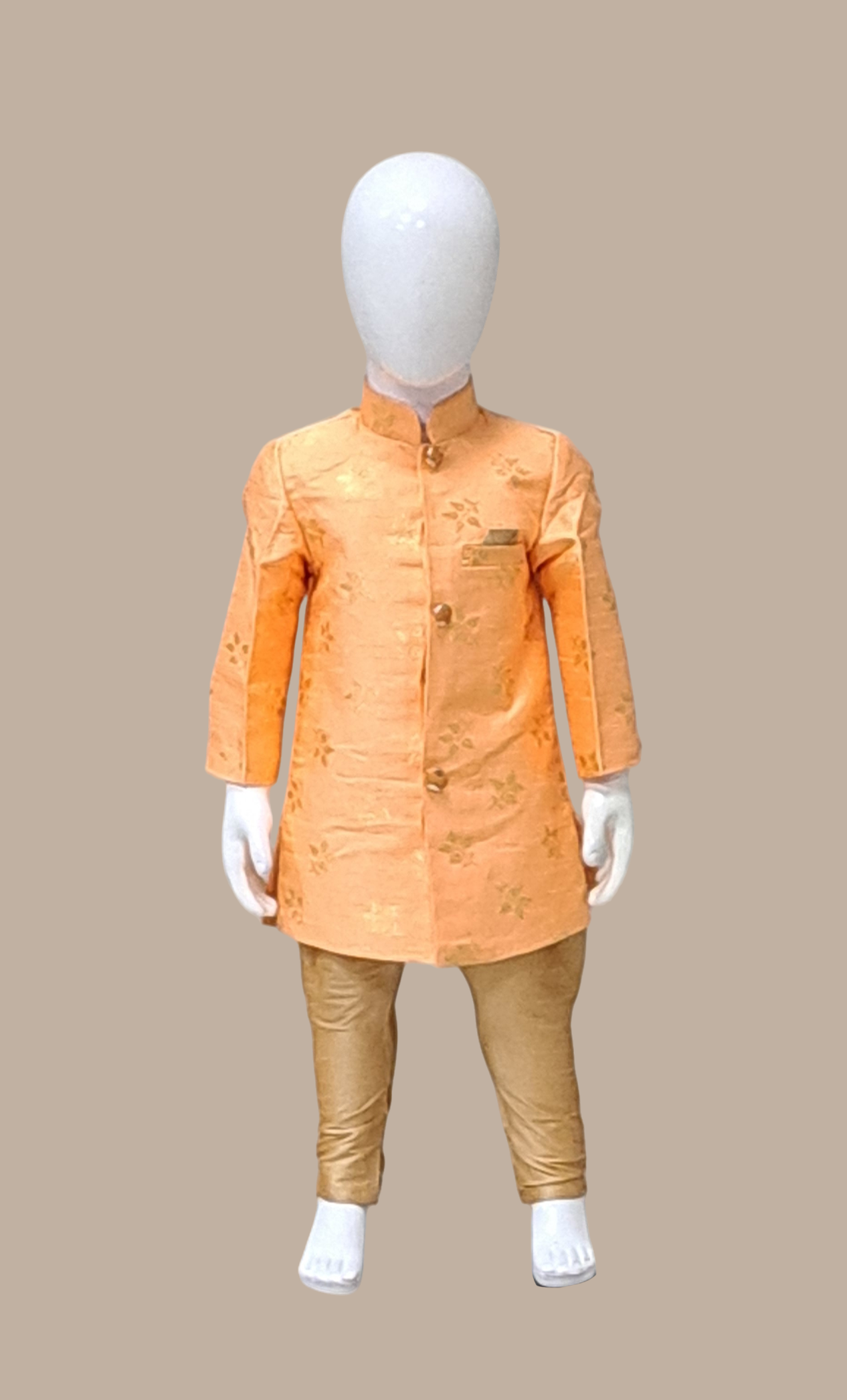 Peach Embroidered Kurta Set