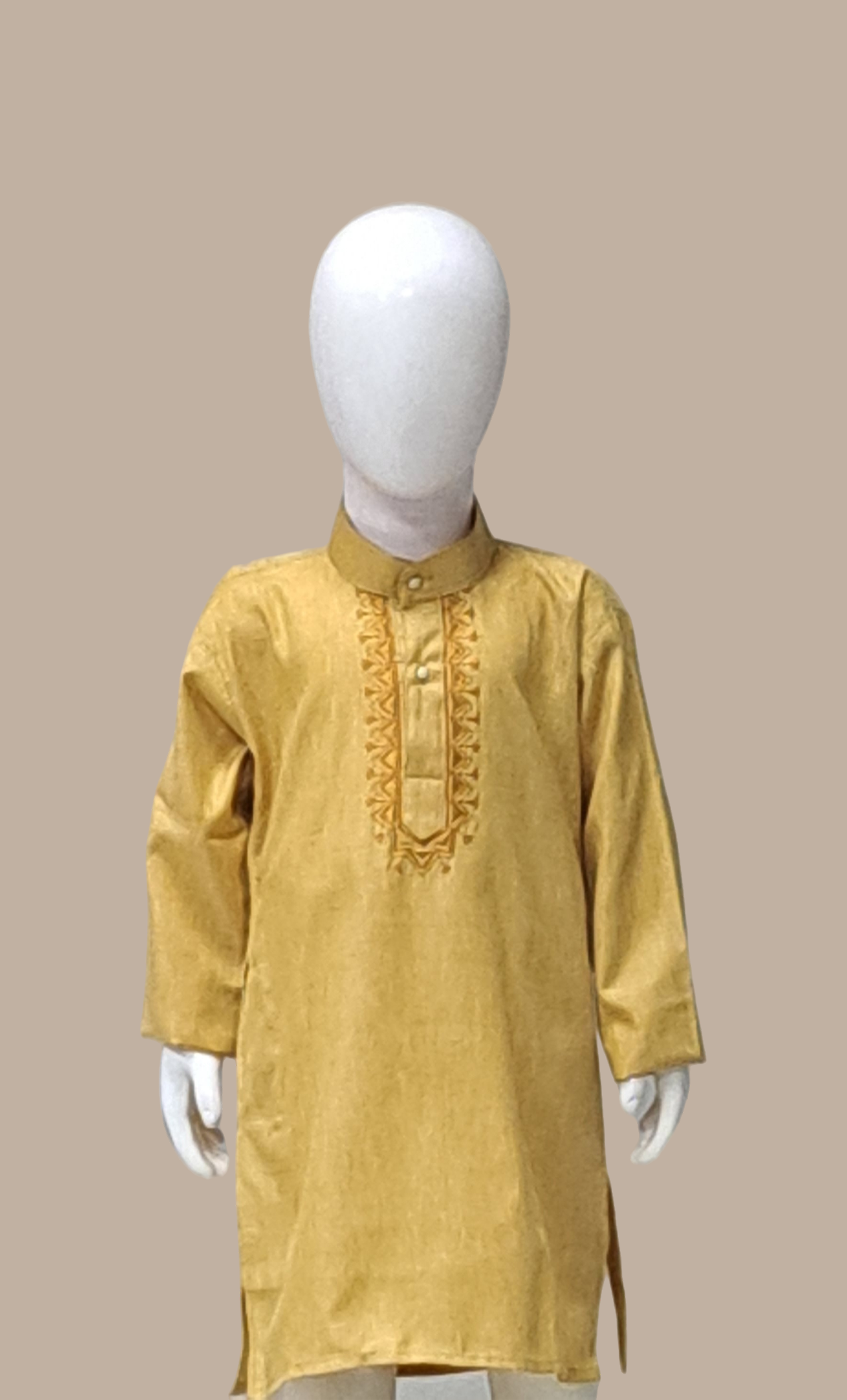 Mustard Embroidered Kurta Set