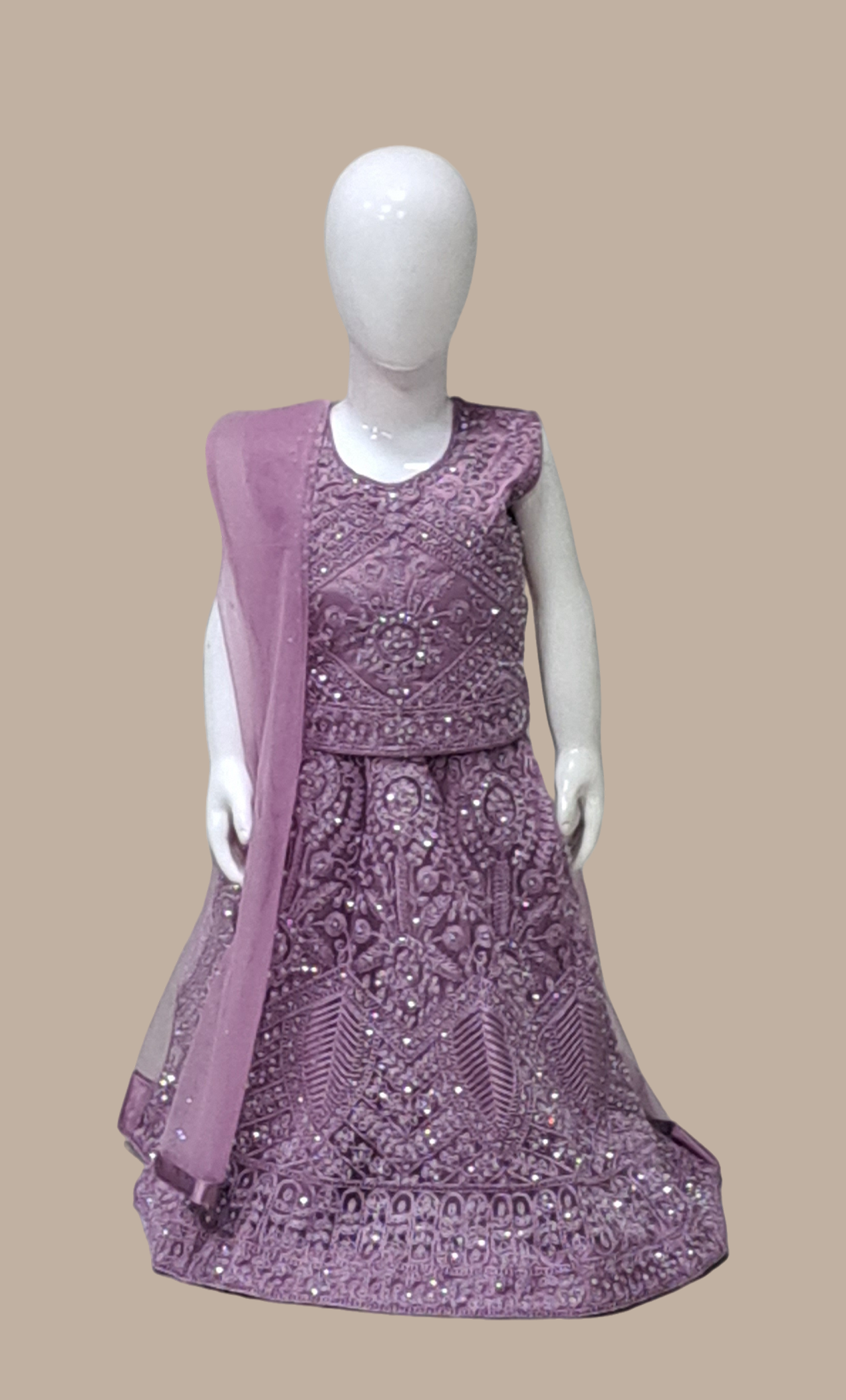 Deep Lavender Embroidered Choli Set