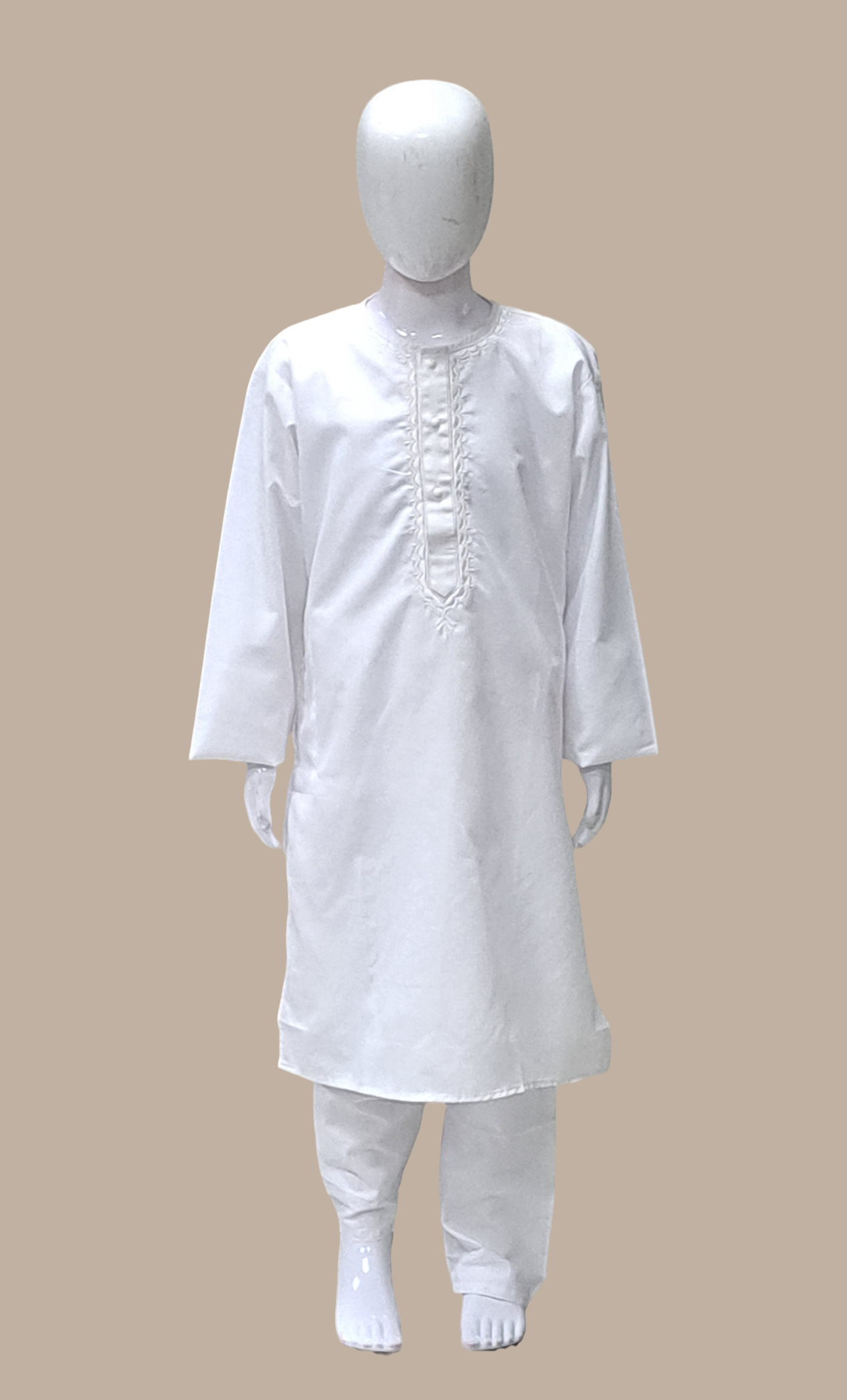 White Embroidered Kurta Set