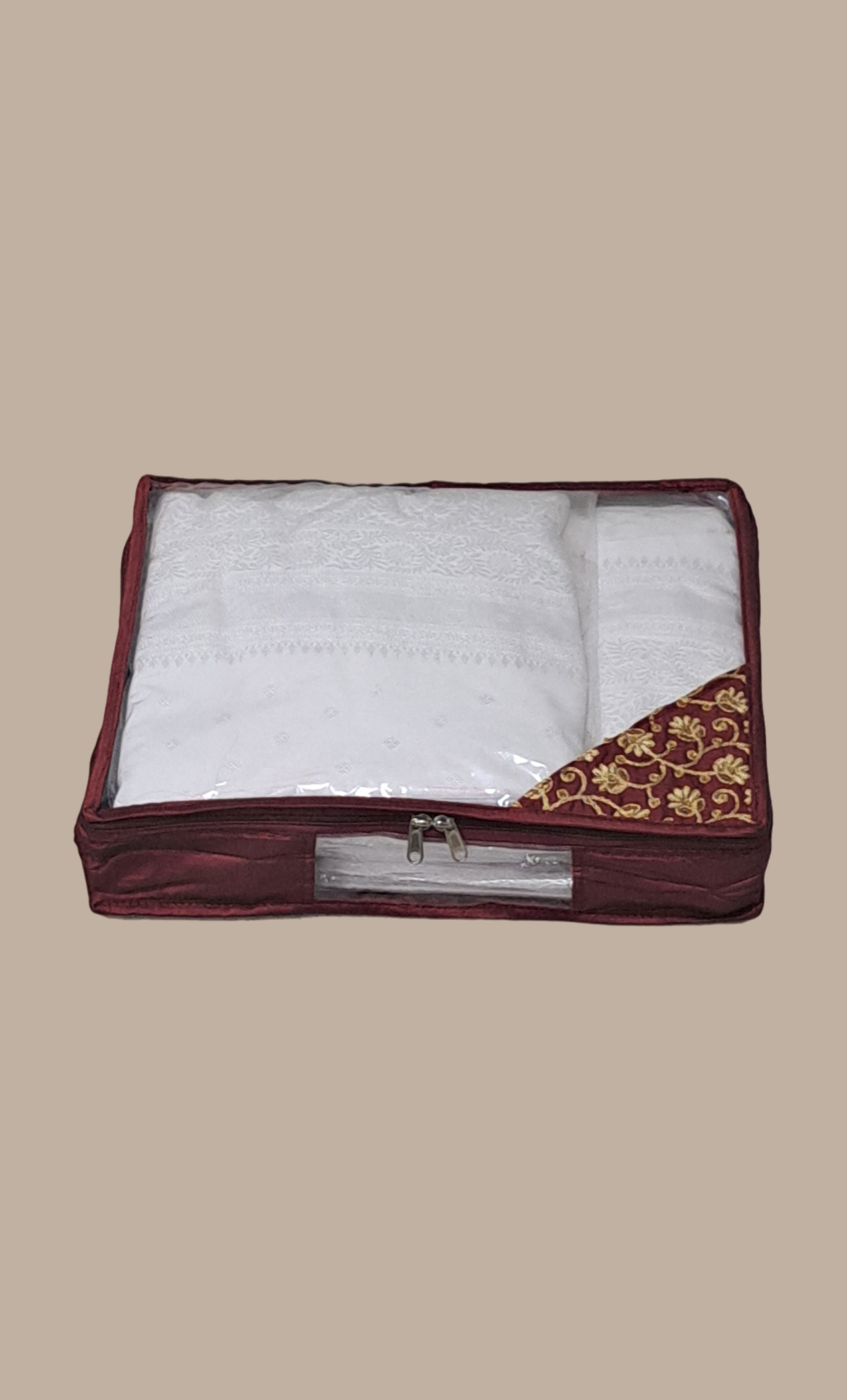 Maroon Double Sari Cover